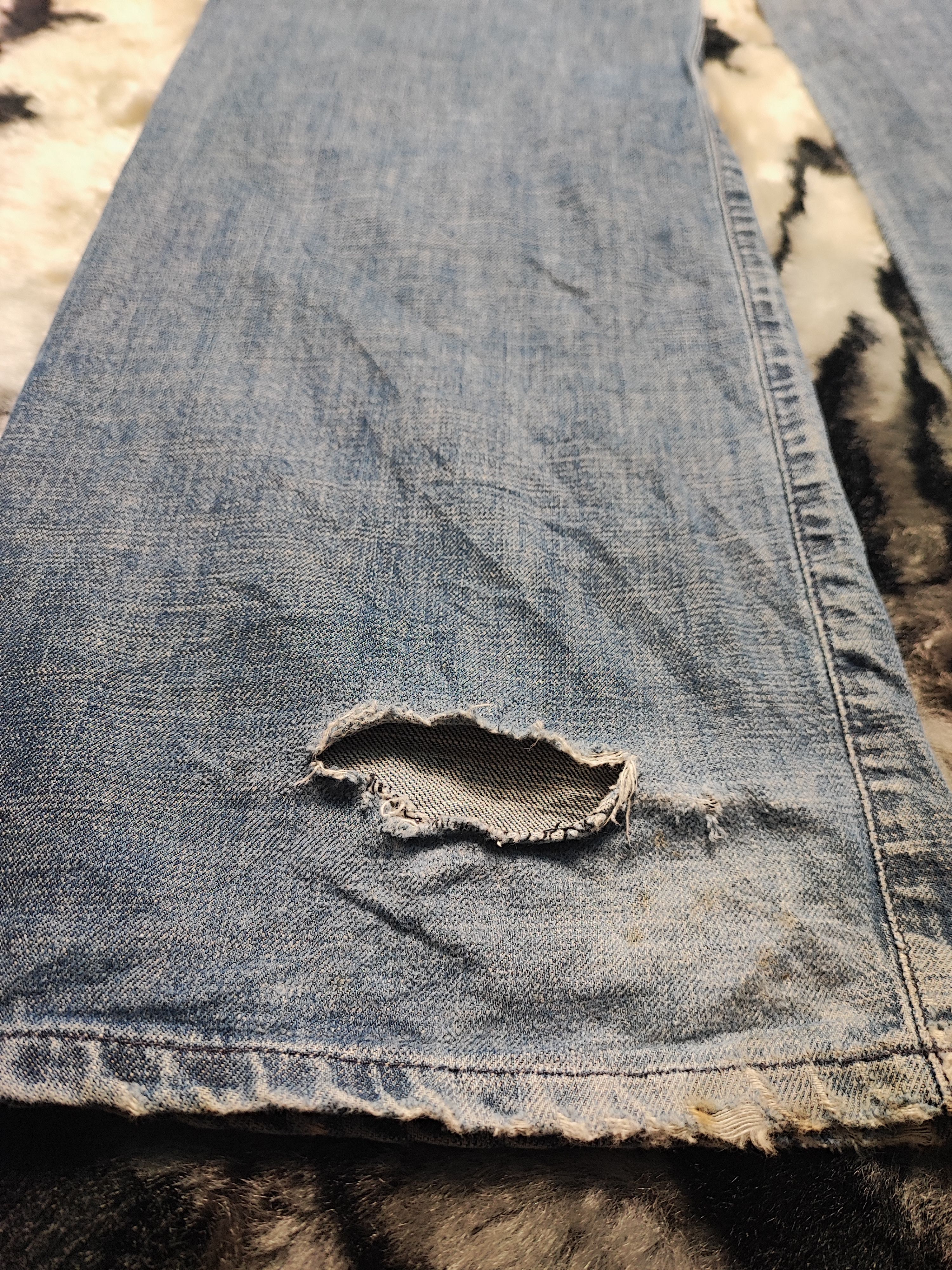 Jean Miss Sixty Bootcut Vintage Washed Flared Jeans Y2K Size 31" - 14 Thumbnail