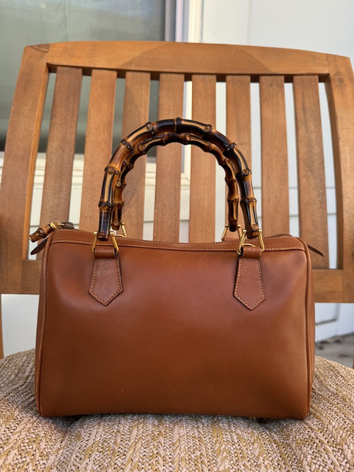Gucci Gucci Vintage Bamboo Handle Bag - Brown Leather with COA Size ONE SIZE - 13 Thumbnail