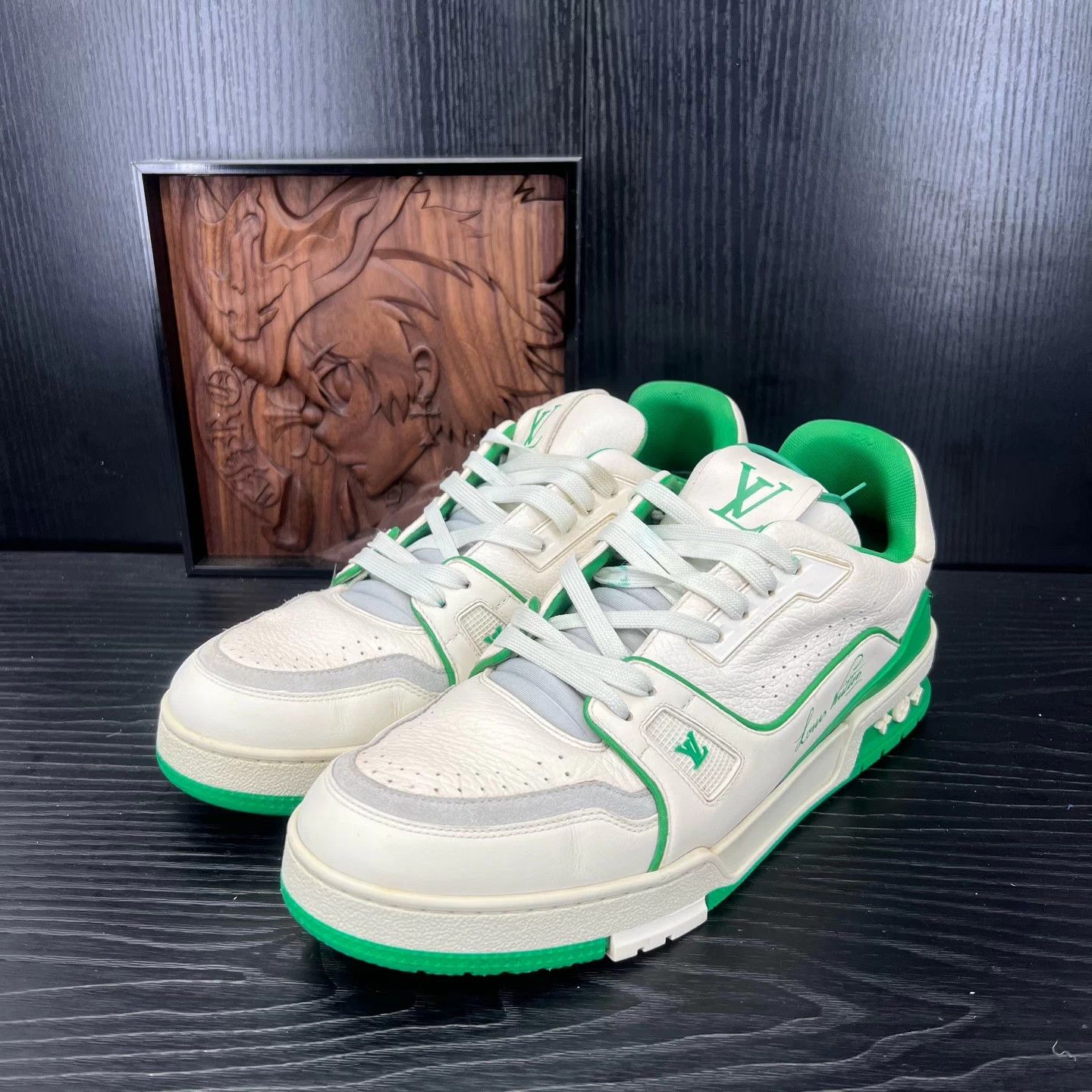 Louis Vuitton LV Trainer White Green 42 New Size US 9 / EU 42 - 1 Thumbnail