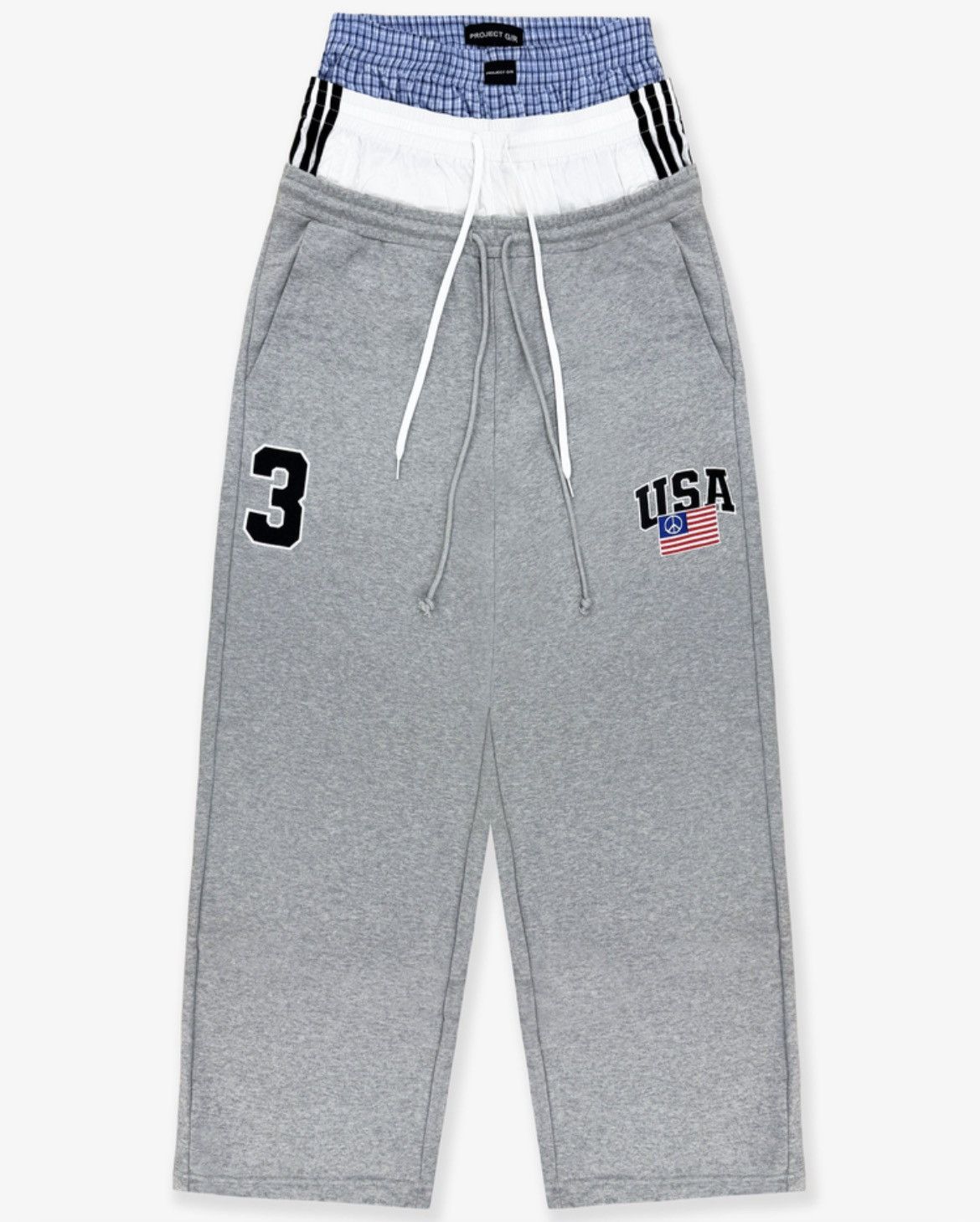 Project GR 3 LAYERED SWEATPANTS - GREY size 2 | Grailed 