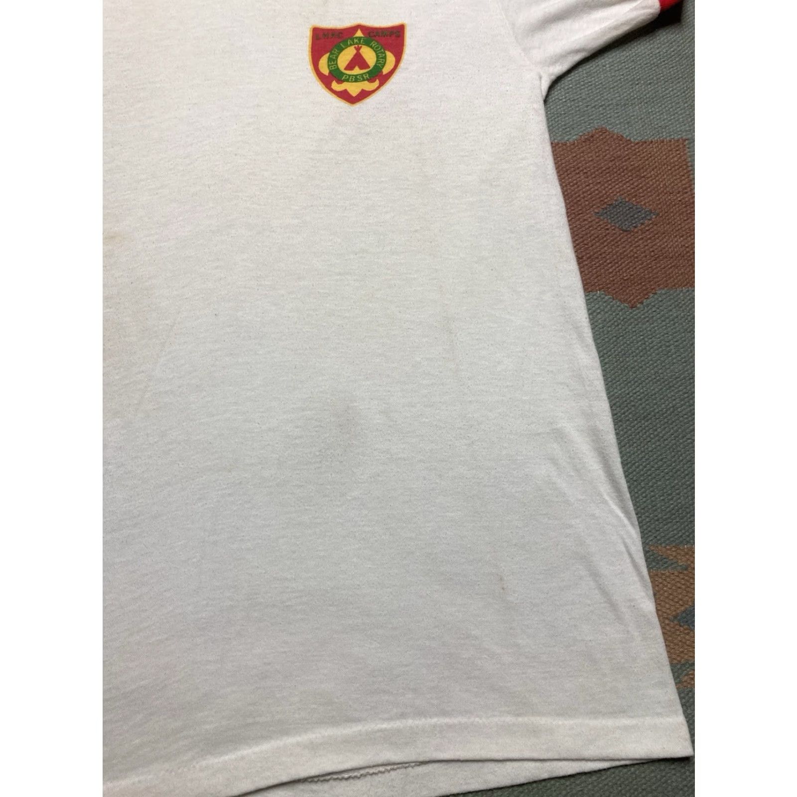 BOYY VINTAGE Boy Scout ringer t shirt Shirt Adult XL Bears Lake Michigan BSA 60s 70s Mens Size US XL / EU 56 / 4 - 2 Thumbnail