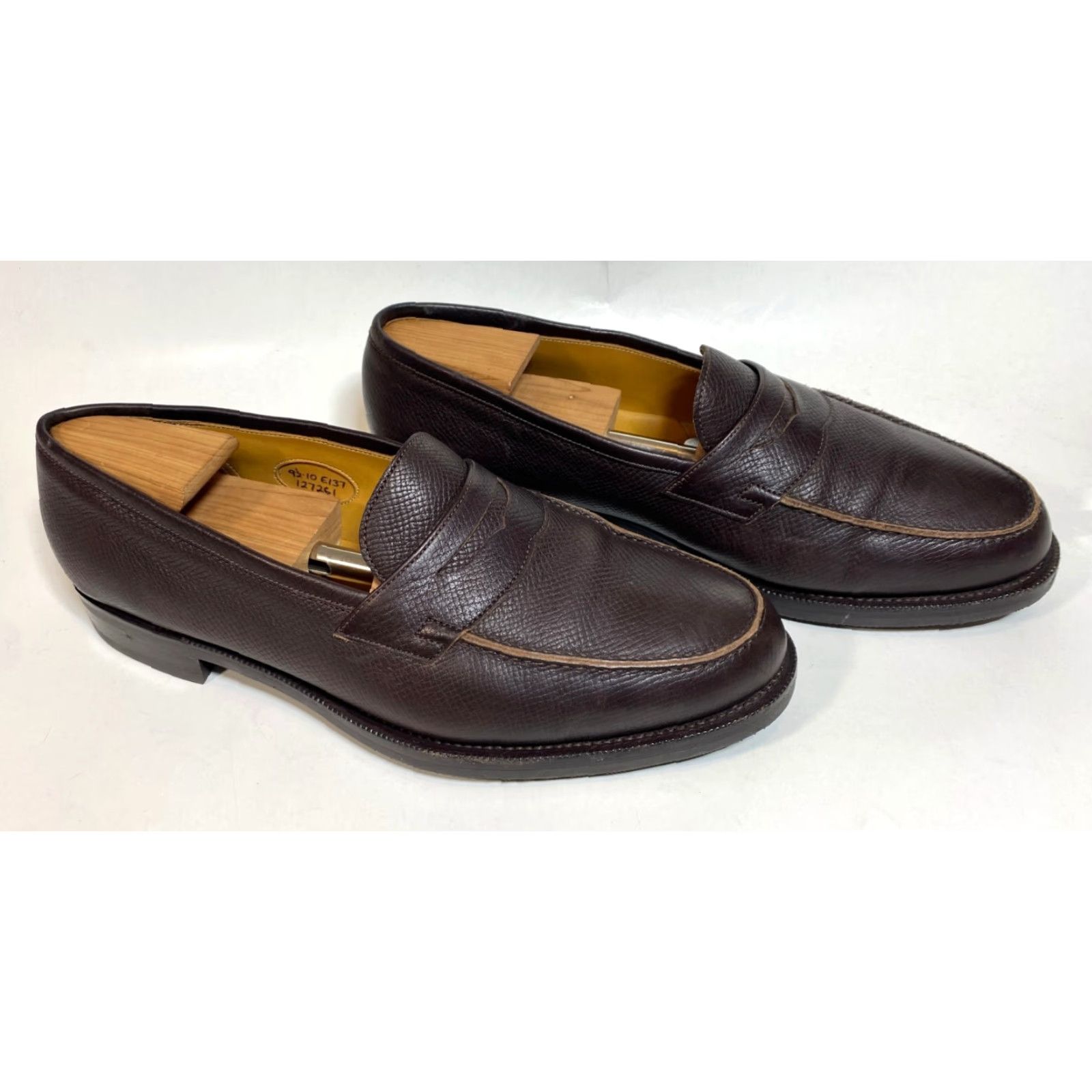 Edward Green Edward Green Duke Loafer Dark Brown Utah 9.5-10 E Mens Leather Dress Slip On Shoes, Handmade, UK Made Size US 10 / EU 43 - 4 Thumbnail