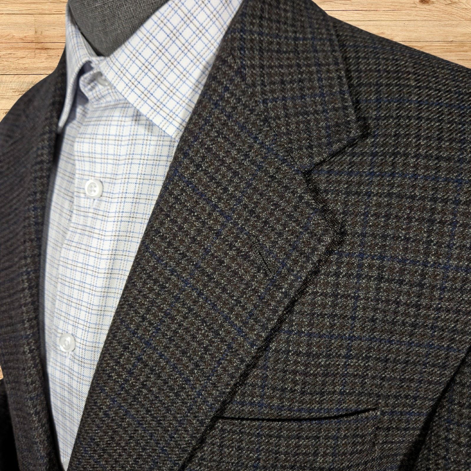 Savile Row Savile Row Mens 42R Sport Coat Two Button Wool Jacket Brown Size 42R - 3 Thumbnail