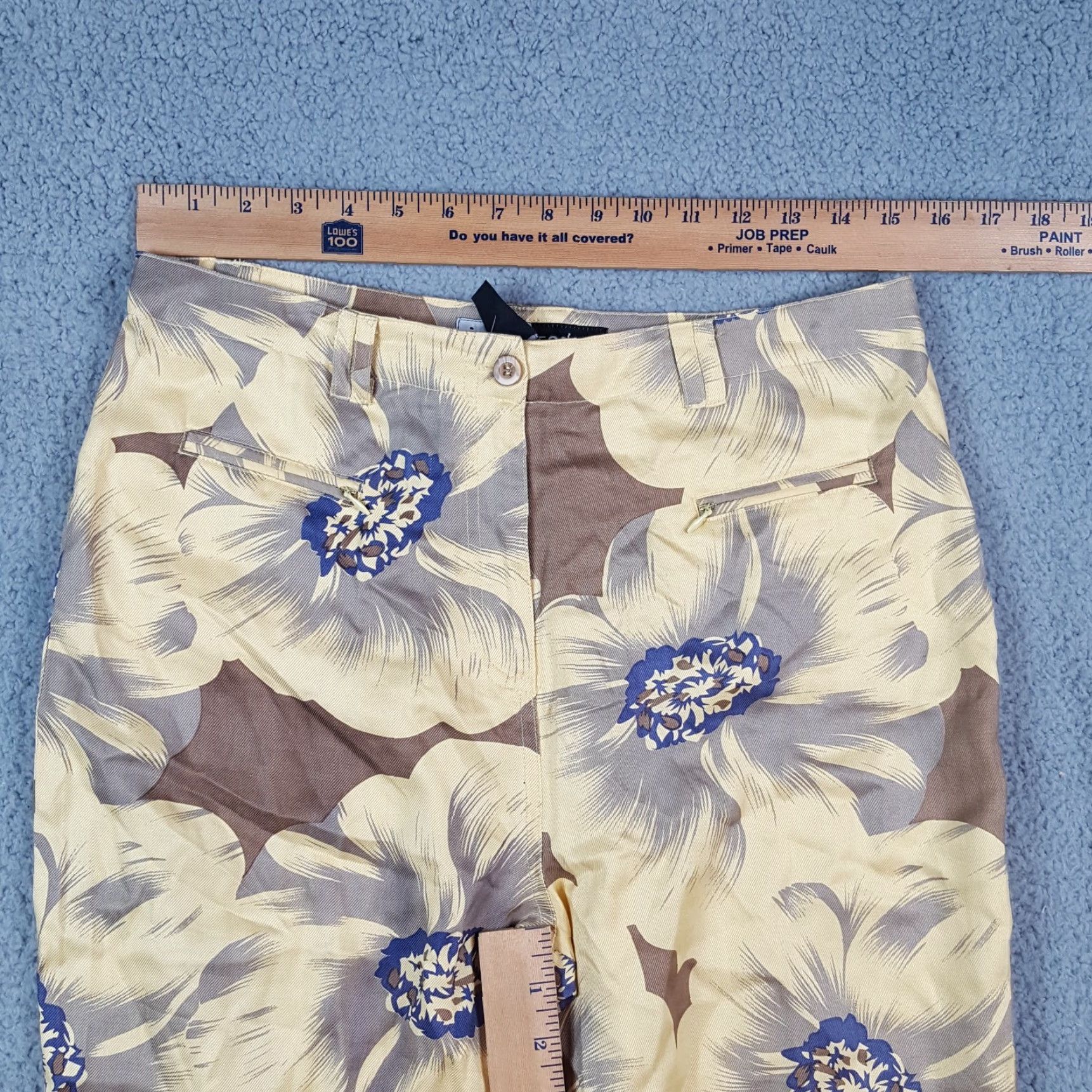 Vintage VINTAGE Jamie Sadock Yellow Floral Silk Capri Pants Relaxed Tapered Women's Size 10 Y2K Retro Bohemian Size 32" / US 10 / IT 46 - 7 Thumbnail