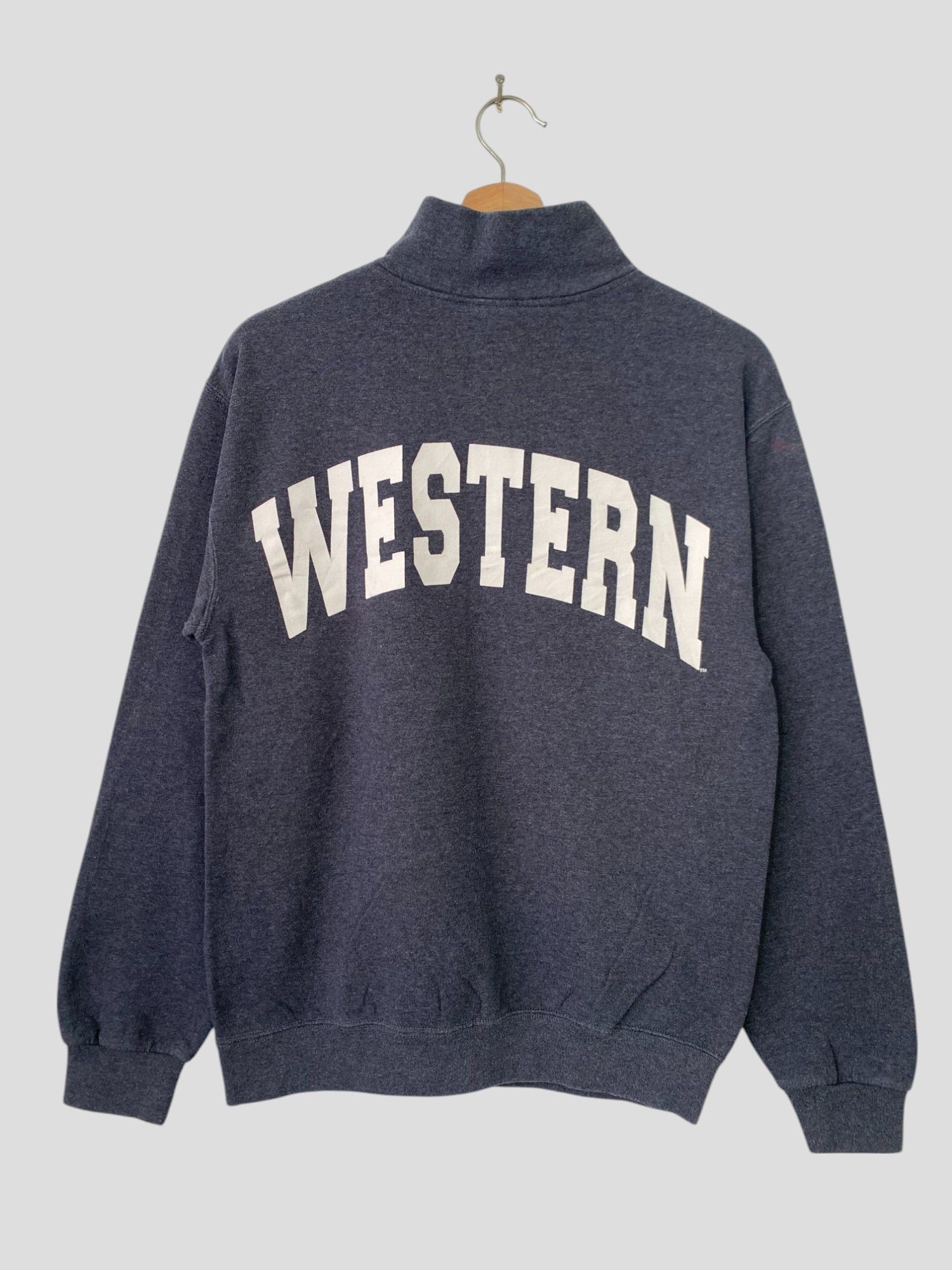 Jerzees Vintage Western Half Zipper Black Grey Sweatshirt Small Size Size US S / EU 44-46 / 1 - 2 Thumbnail