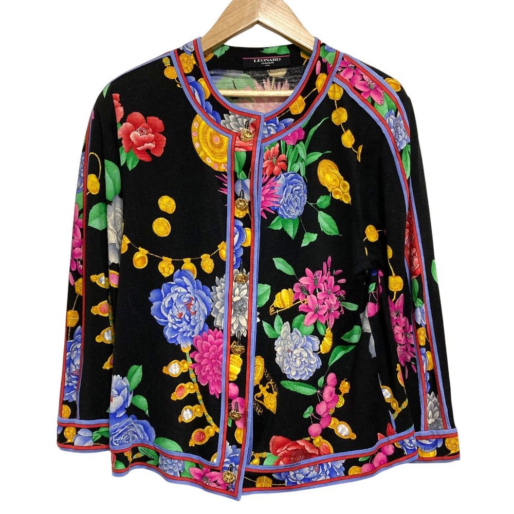 Other Leonard LEONARD FASHION Flower Print Wool Silk Cardigan Textile Tops 0329102 DUTY FREE for USA Size ONE SIZE - 1 Thumbnail