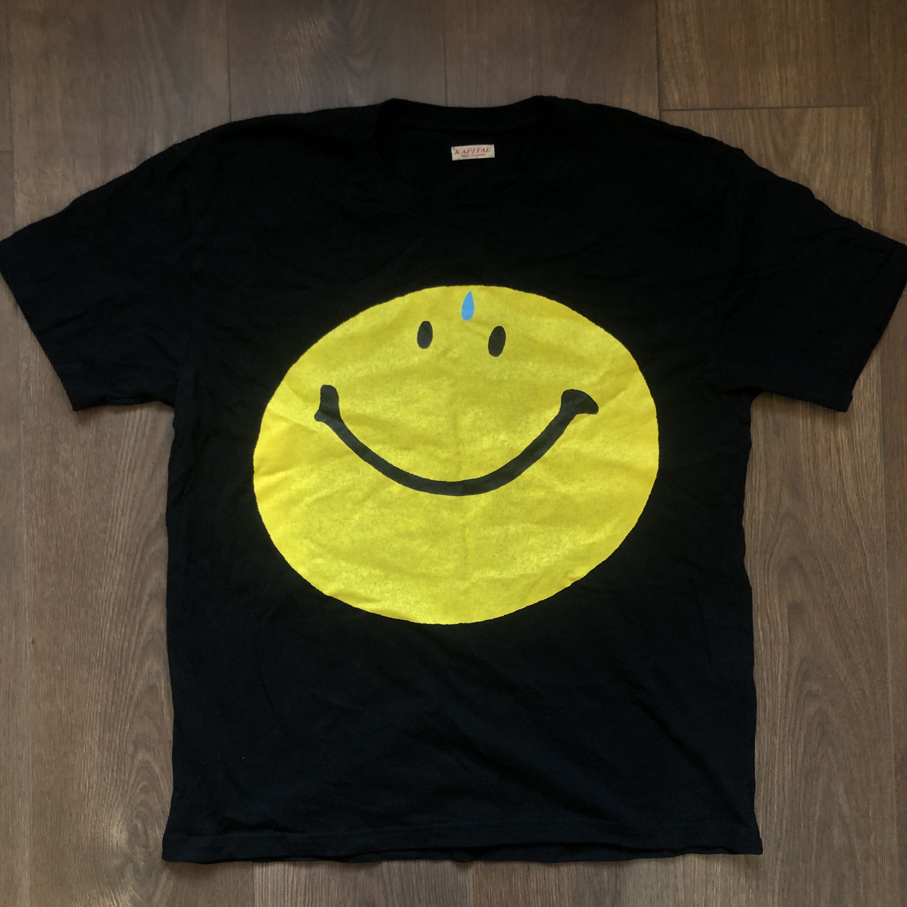 image of Kapital Smiley Tee in Black, Men's (Size XL)