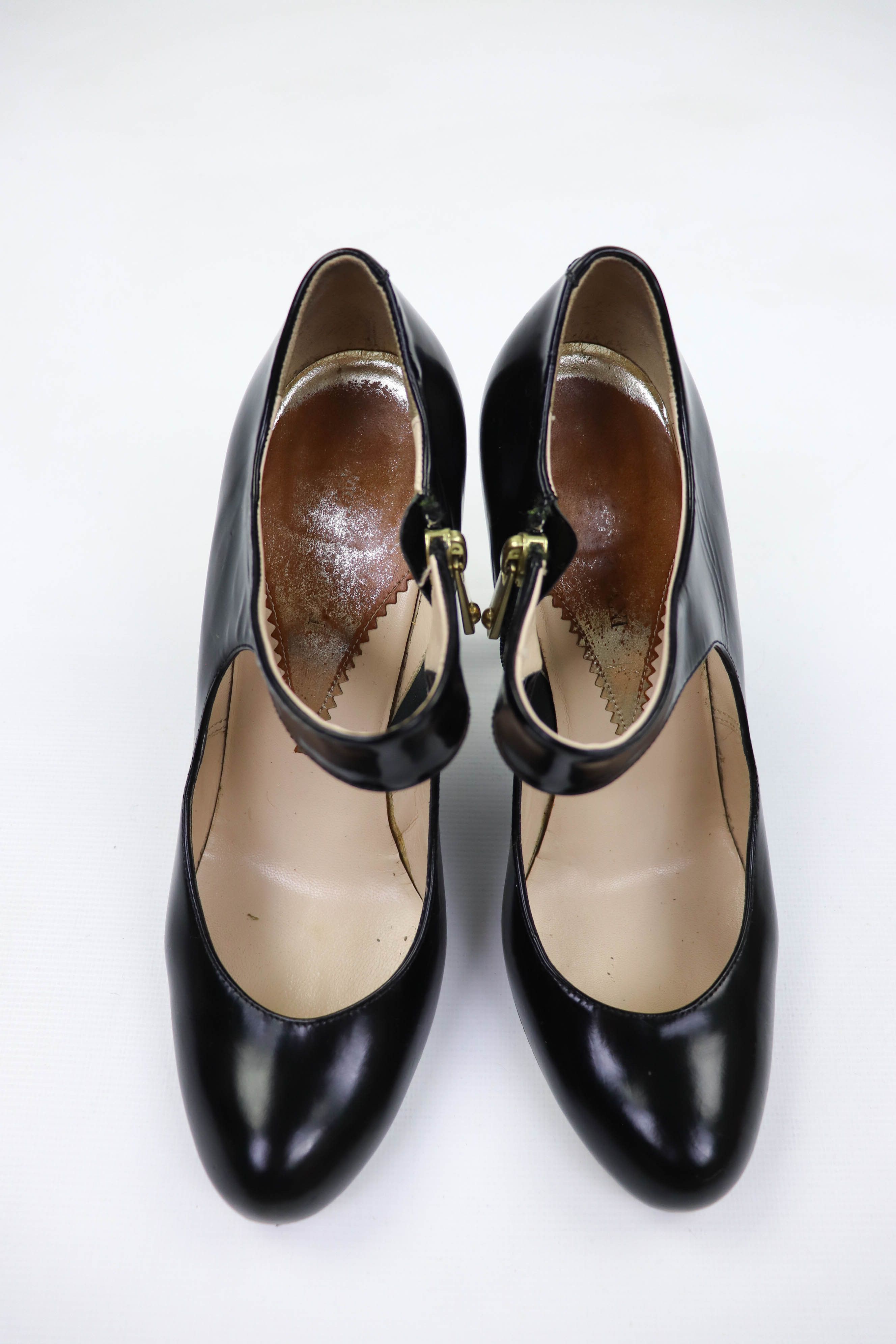 Armani Giorgio Armani Black Leather Mary Jane Pump Shoes Size US 9 / IT 39 - 10 Thumbnail