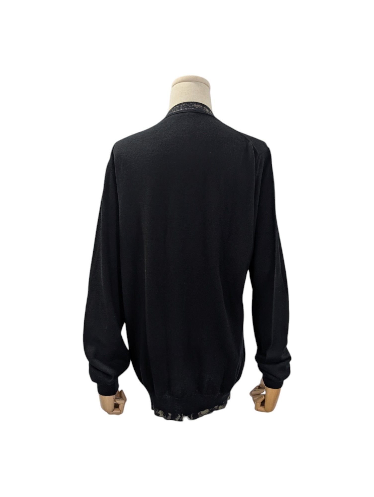 MCQ Black Cardigan With Patterned Collar Size US M / EU 48-50 / 2 - 2 Thumbnail