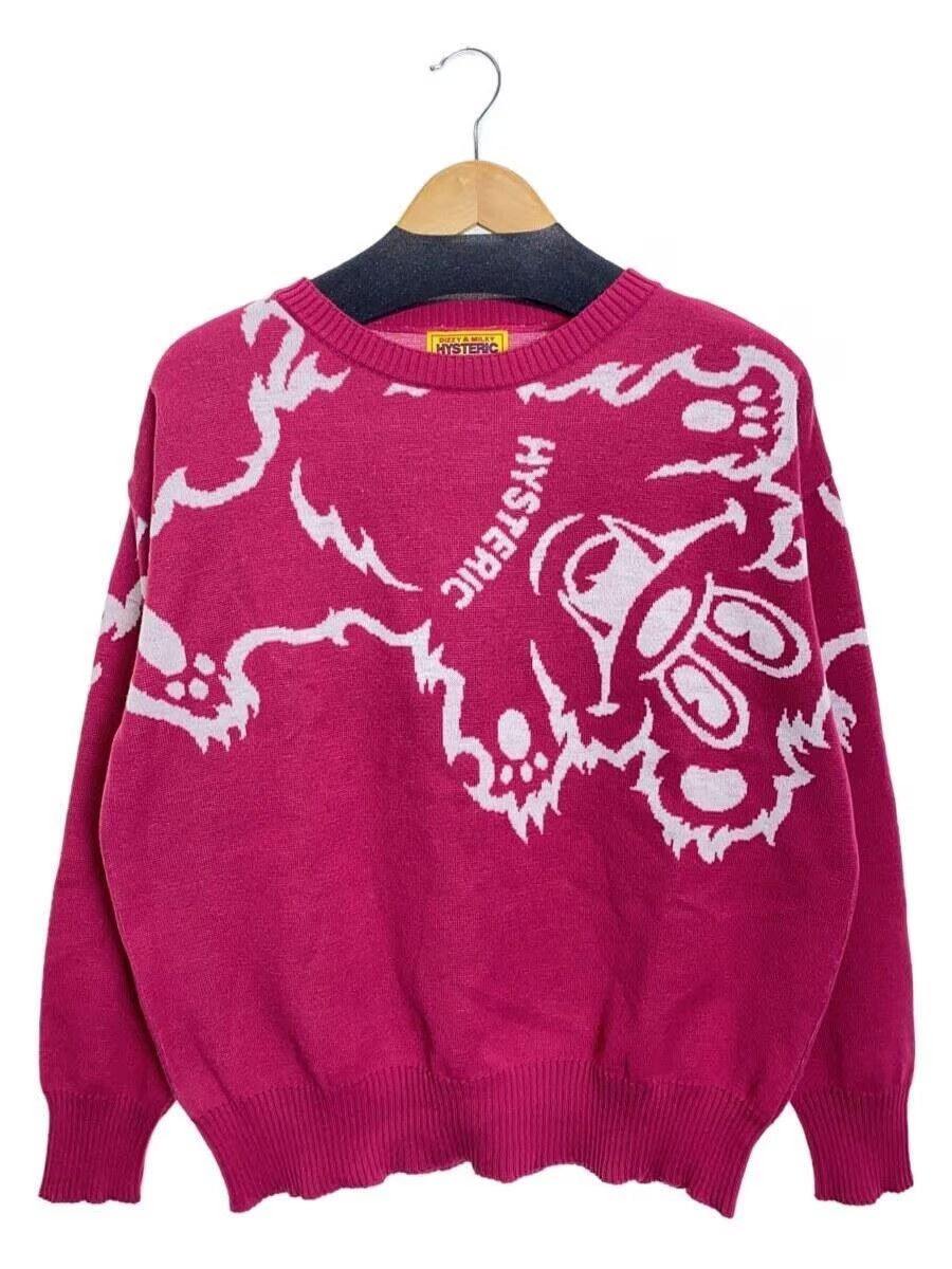 image of Hysteric Glamour Hysteric Bear Boxy Knit Sweater in Pink, Men's (Size Medium)