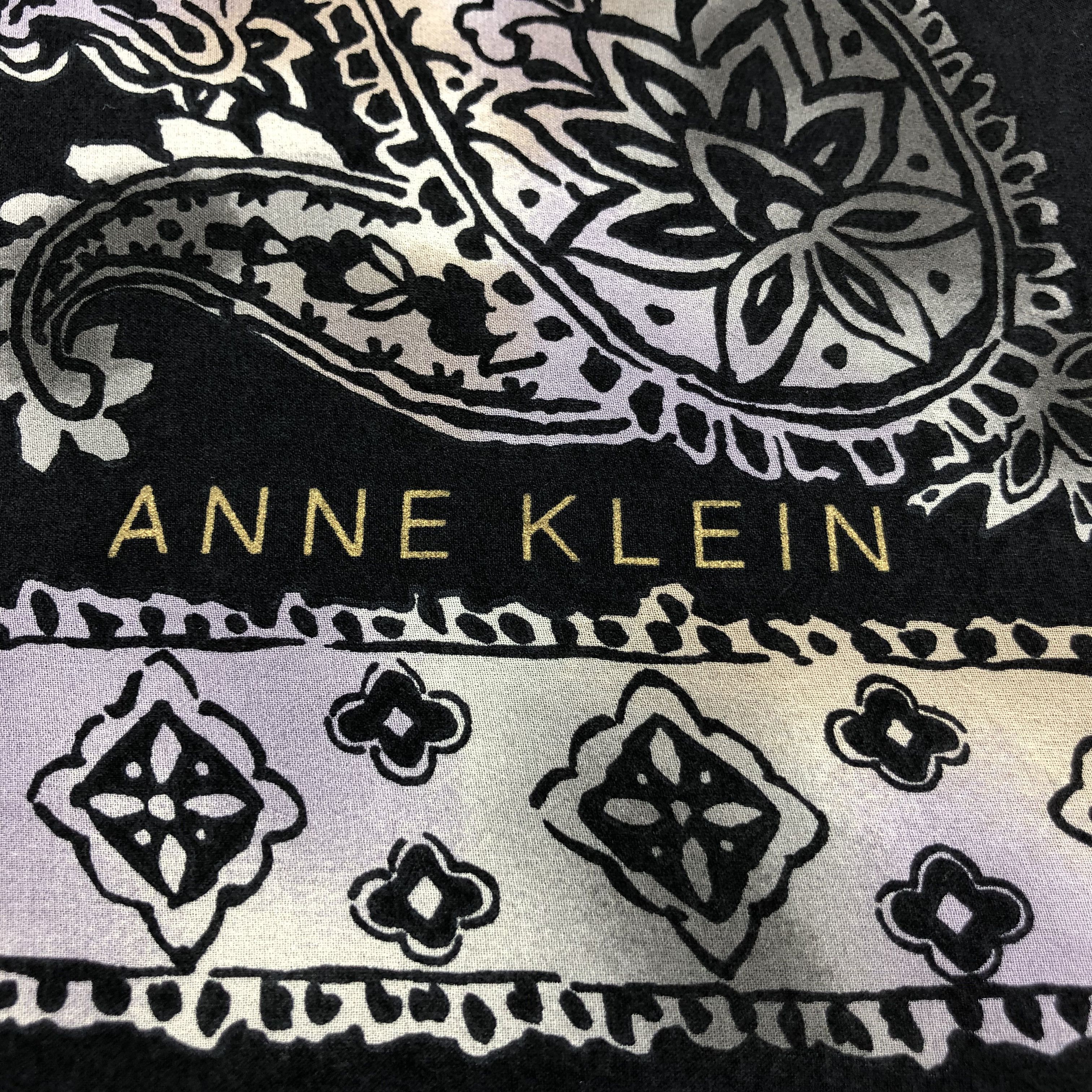 Japanese Brand Anne Klein Luxury Paisley Silk Scarf M300 Size ONE SIZE - 3 Thumbnail