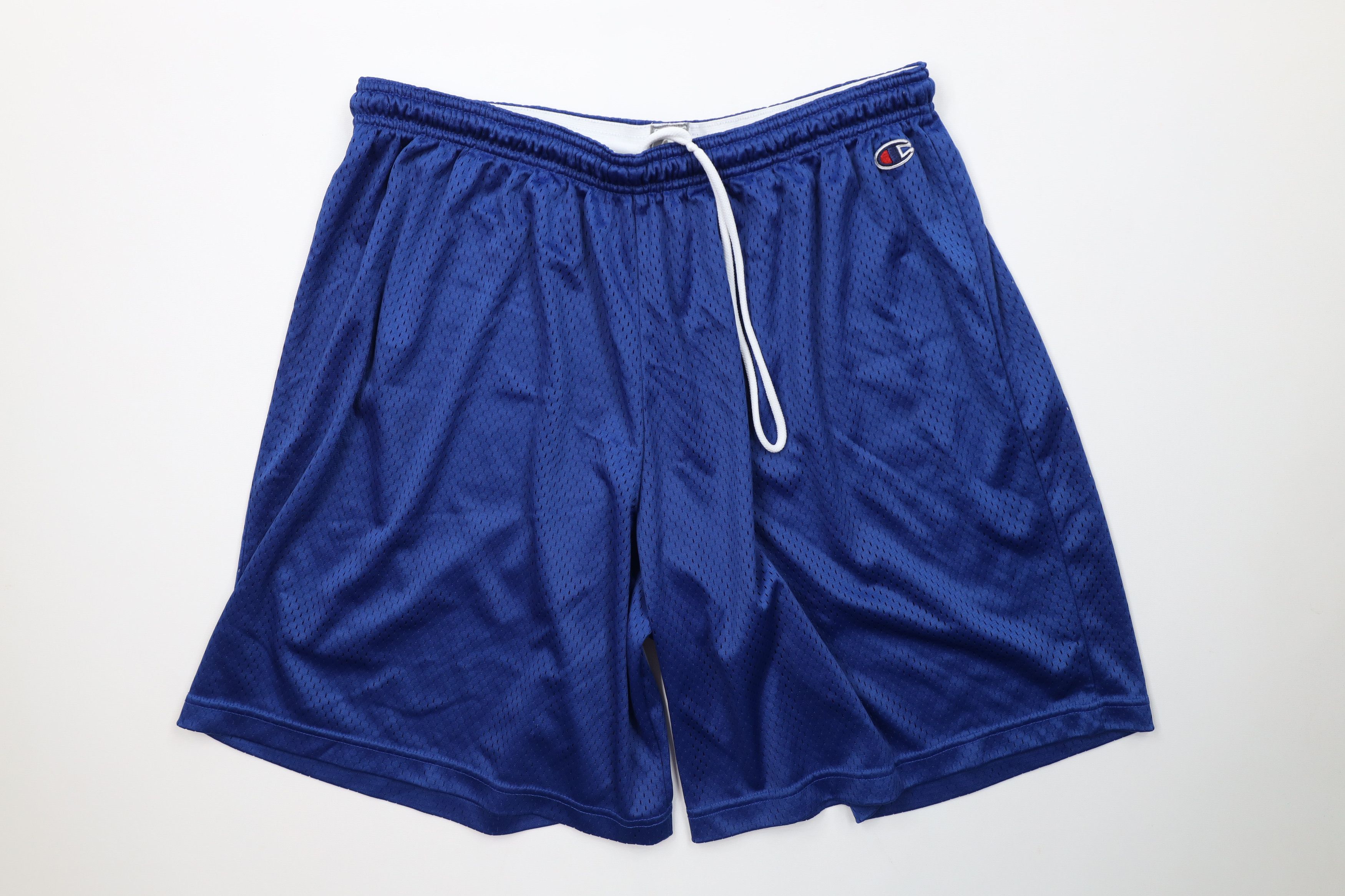 Champion Vintage Y2K Champion Logo Above Knee Mesh Shorts Royal Blue Size 38" / US 16 / IT 52 - 1 Thumbnail