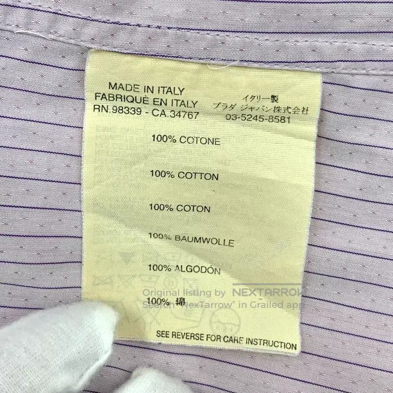 Prada Prada Colour-blocked vertical striped cotton lapel single- Size US XXS / EU 40 - 6 Thumbnail