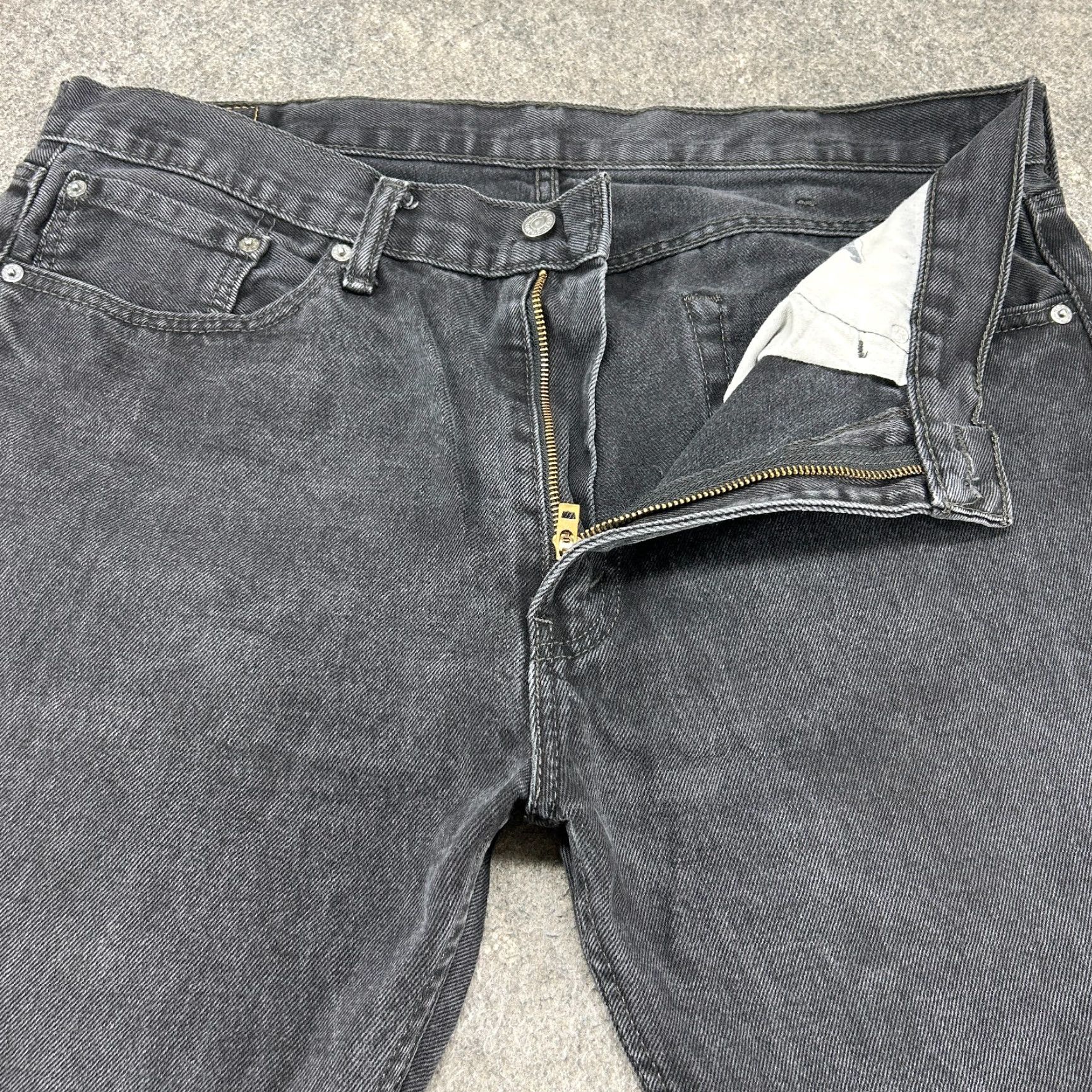 Levi's Levi's 505 Jeans Men Regular Fit Straight Leg Dark Wash Black 38x32 Denim Cotton Size US 38 / EU 54 - 2 Thumbnail