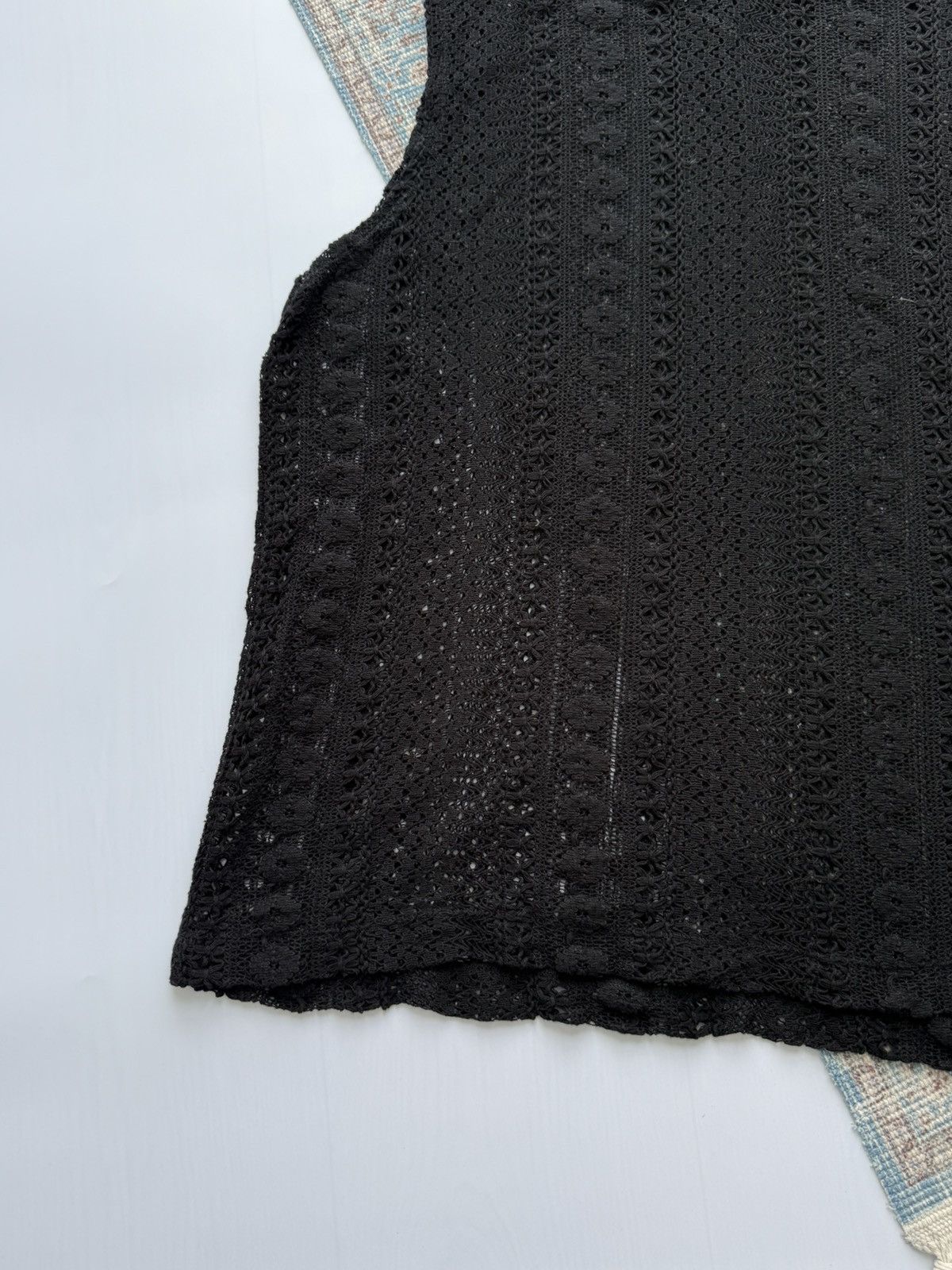 Our Legacy Our Legacy Box Sleeveless Oversized Black Crochet Tank Size US S / EU 44-46 / 1 - 6 Thumbnail