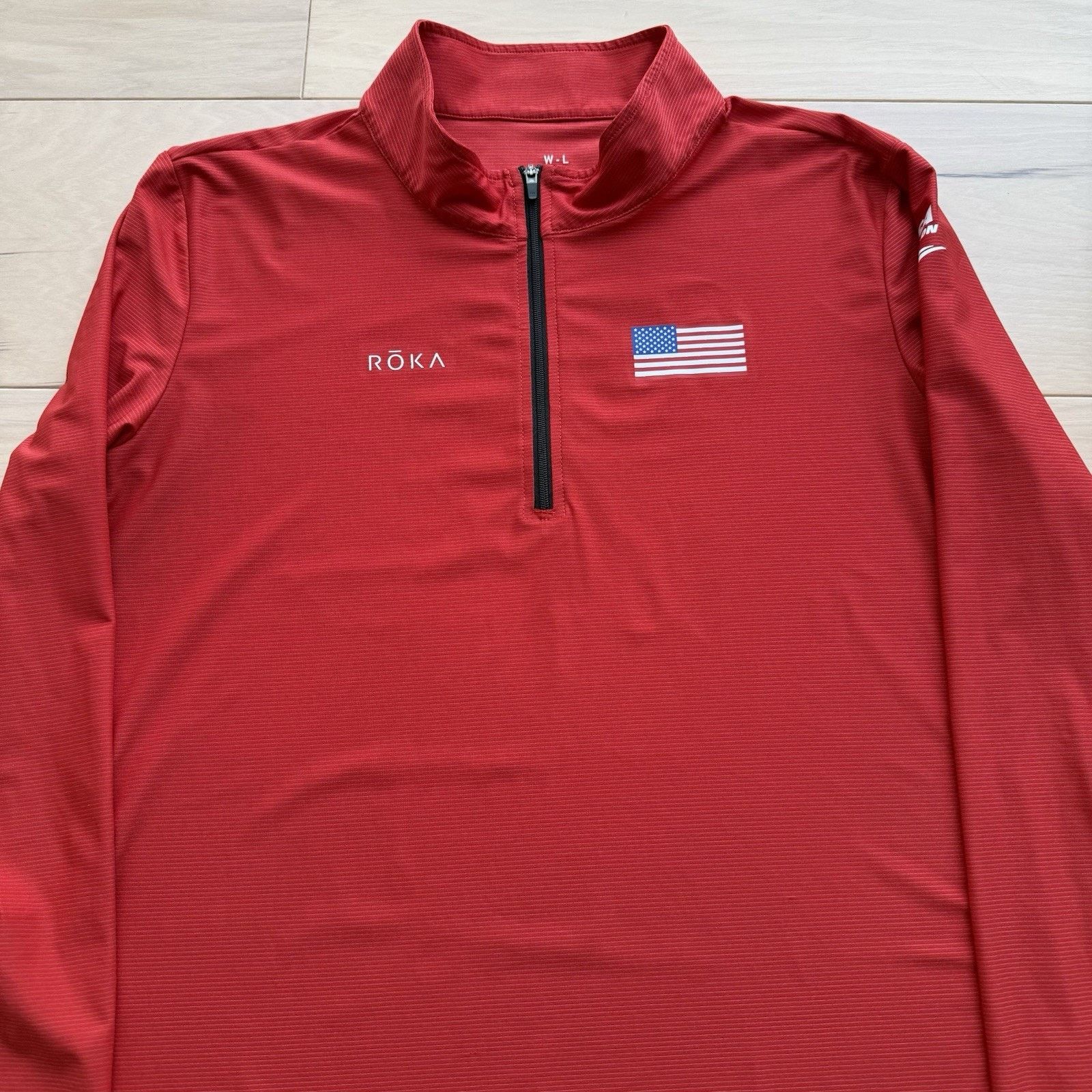 Other Roka 1/4 Zip Pullover Women's Large Red Lightweight USA Size L / US 10 / IT 46 - 3 Thumbnail