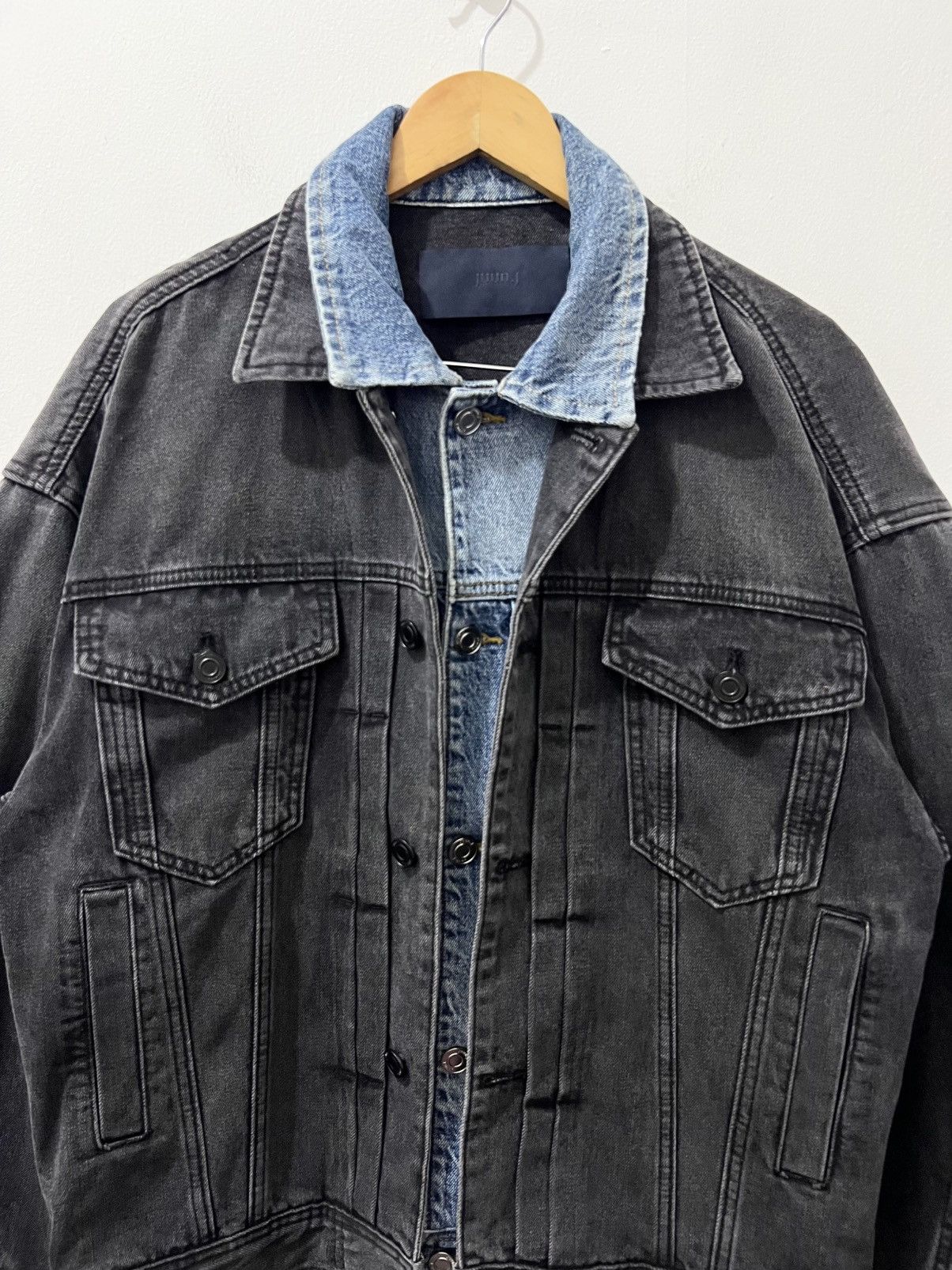 Juun.J Juun. J - S/S21 Layered Double Denim Trucker Jacket Size US S / EU 44-46 / 1 - 8 Thumbnail