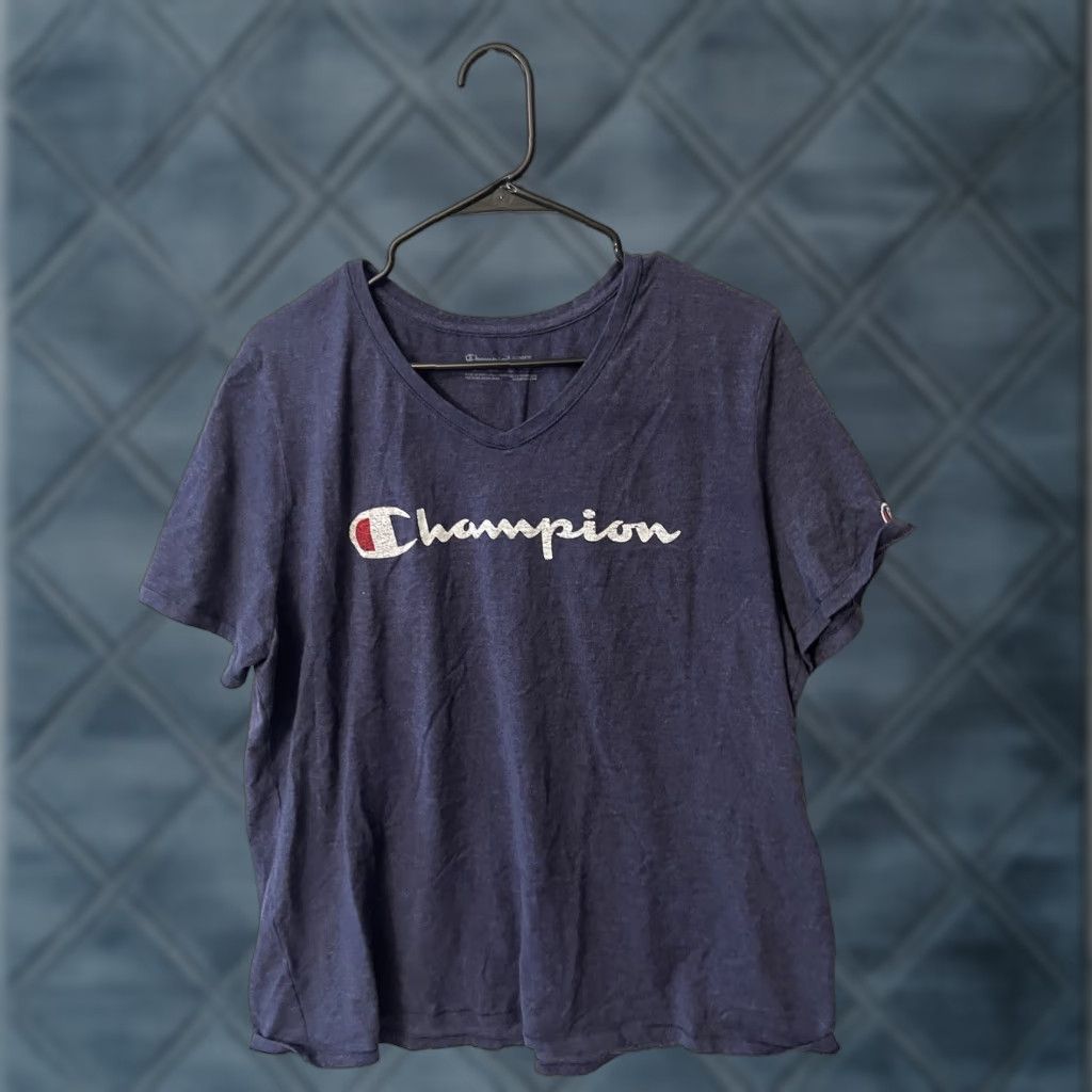 Champion Champion Women's Plus Size 2X Blue Crew Neck Short Sleeve T-Shirt Casual Sports Tee Size XXL / US 16-18 / IT 52-54 - 1 Thumbnail