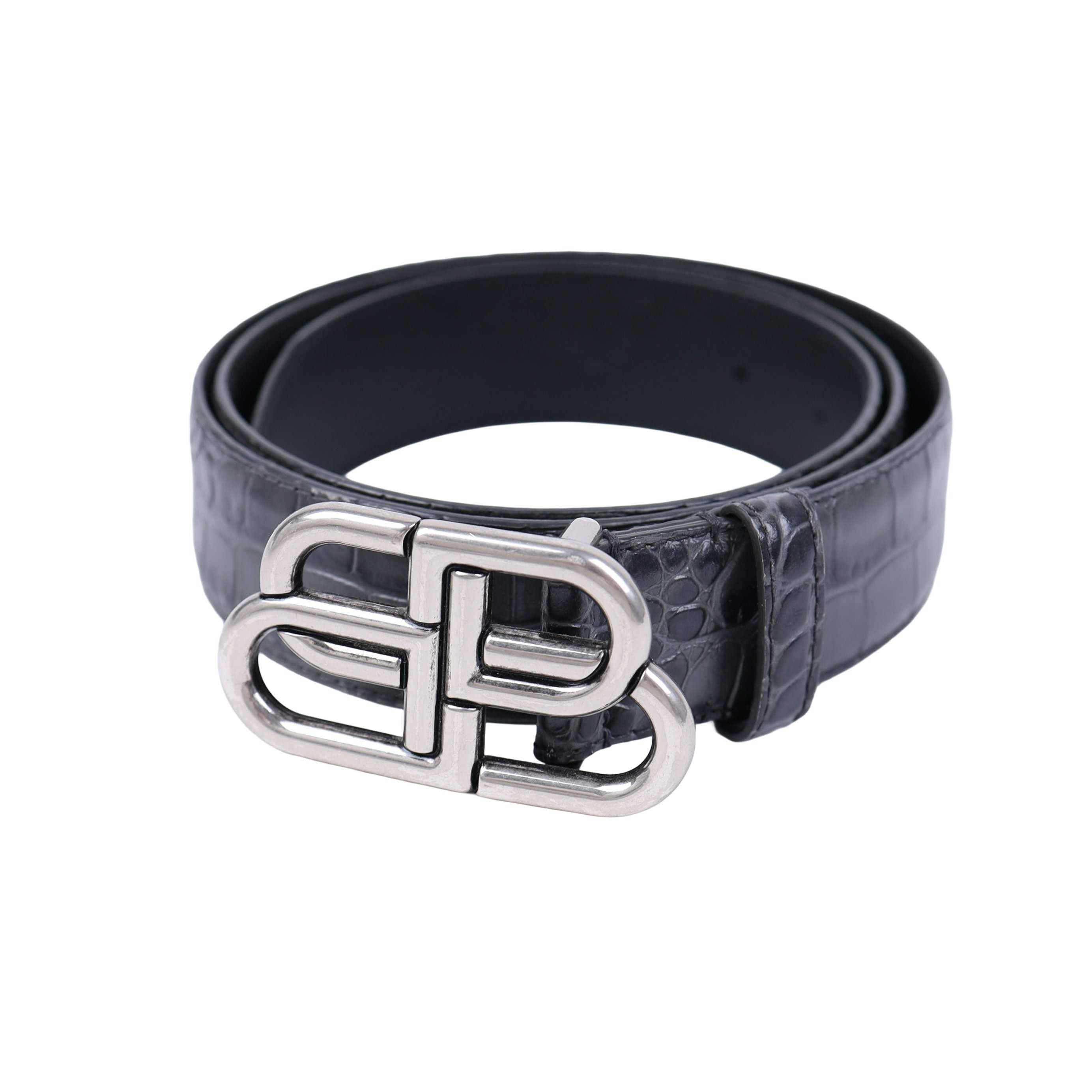 Balenciaga BALENCIAGA BB BELT CROC BELT Size 34 - 2 Thumbnail
