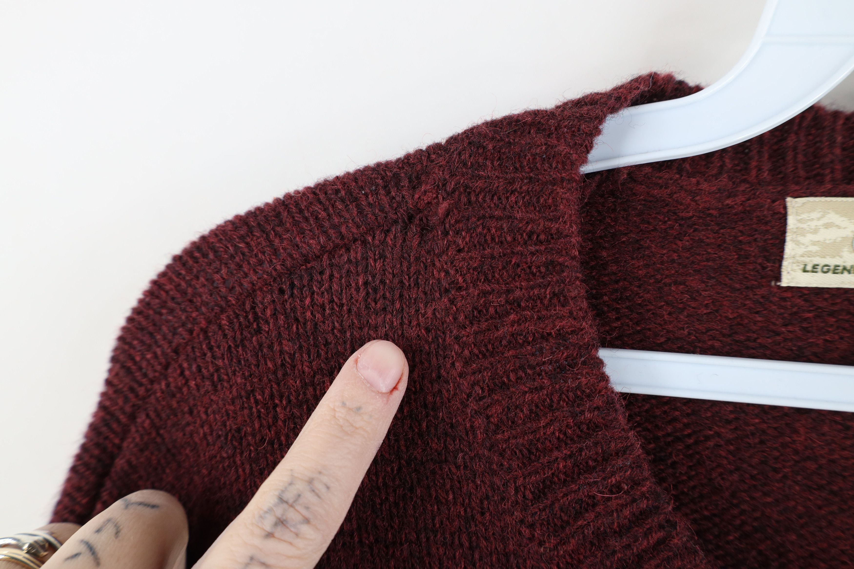 Cabelas Vintage Cabelas Blank Wool Knit Crewneck Sweater Heather Red Size US XL / EU 56 / 4 - 4 Thumbnail
