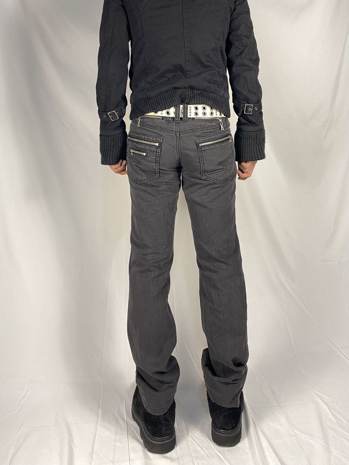Japanese Brand Semantic Design Multi Zip Punk Bondage Slim Fit Denim Size US 29 - 4 Thumbnail