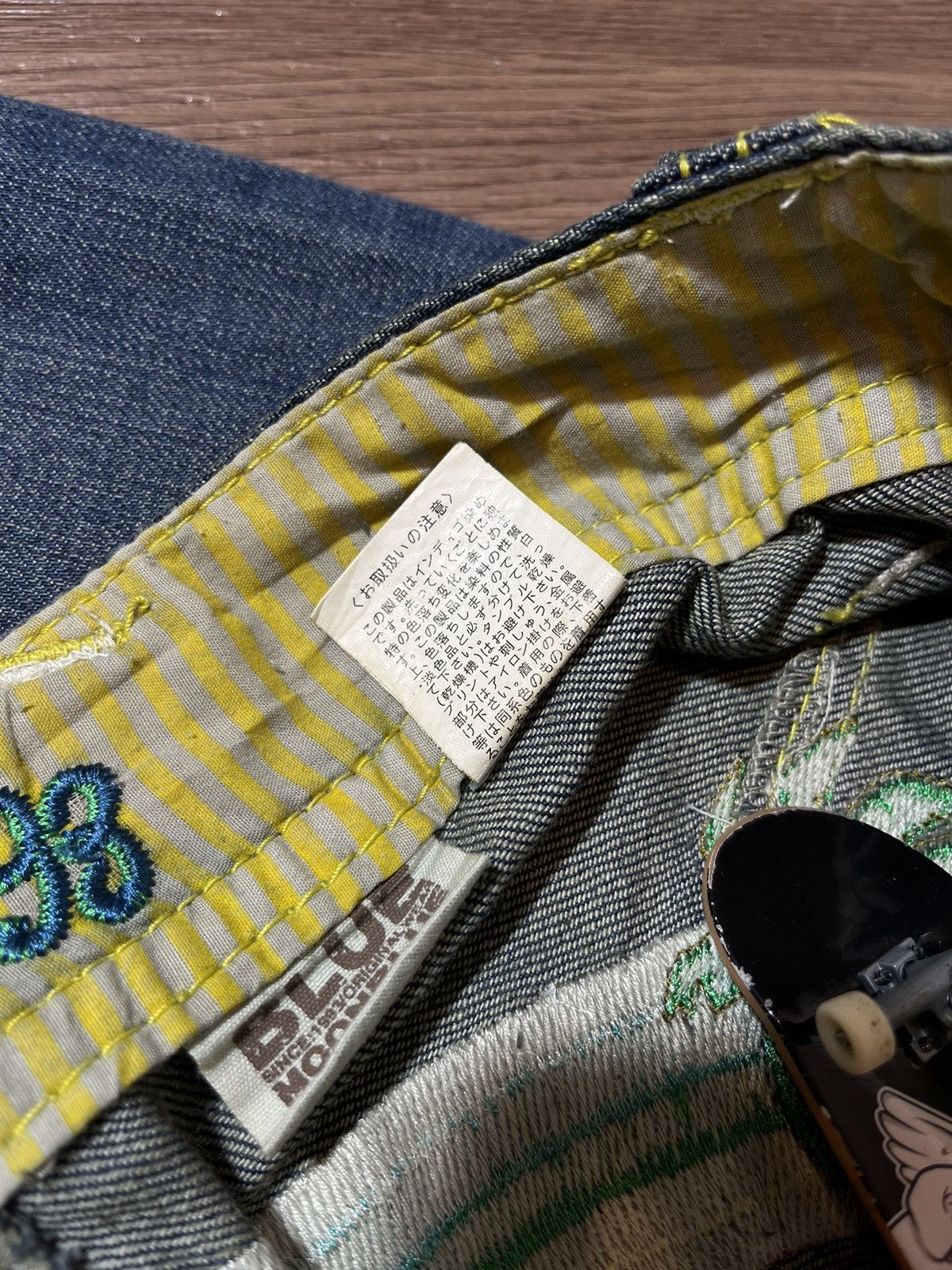 Blue Blue Japan × Hysteric Glamour × Japanese Brand Y2K Blue Moon Blue japan Surfing Back Embroidery denim Size US 28 / EU 44 - 12 Thumbnail