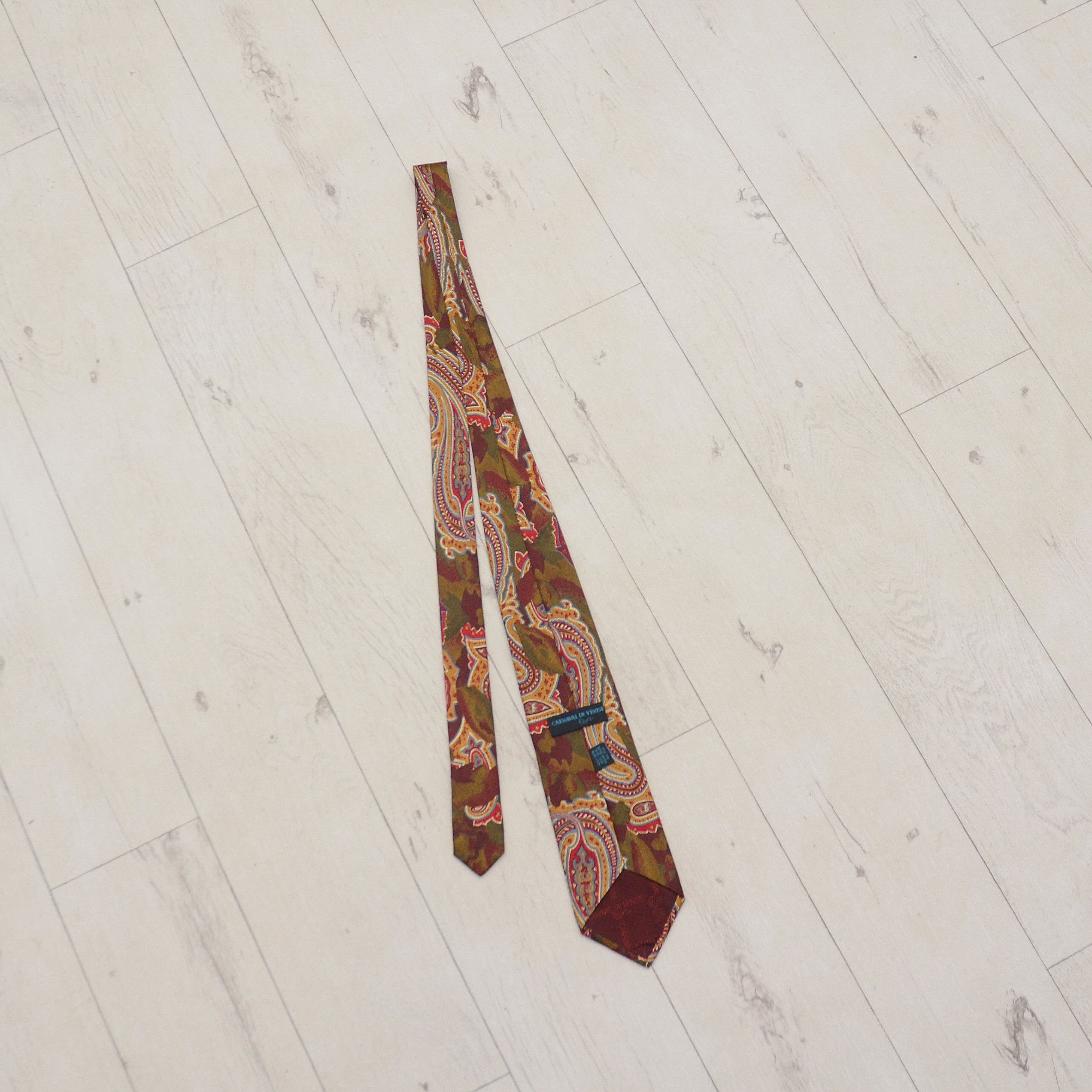 Vintage Vintage Tie CARNAVAL DE VENISE 100% Silk Floral Boho 70's Size ONE SIZE - 2 Thumbnail