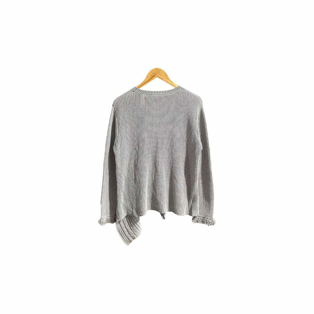 If Six Was Nine × Japanese Brand × Tornado Mart 🔥Sick Y2K Roger & Raw Cable Knit Asymmetric Sweater Zipper Size US M / EU 48-50 / 2 - 10 Thumbnail