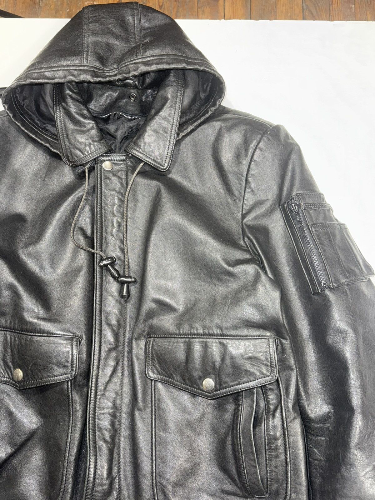 Japanese Brand Vintage leather jacket aviator bomber like avirex schott Size US L / EU 52-54 / 3 - 3 Thumbnail