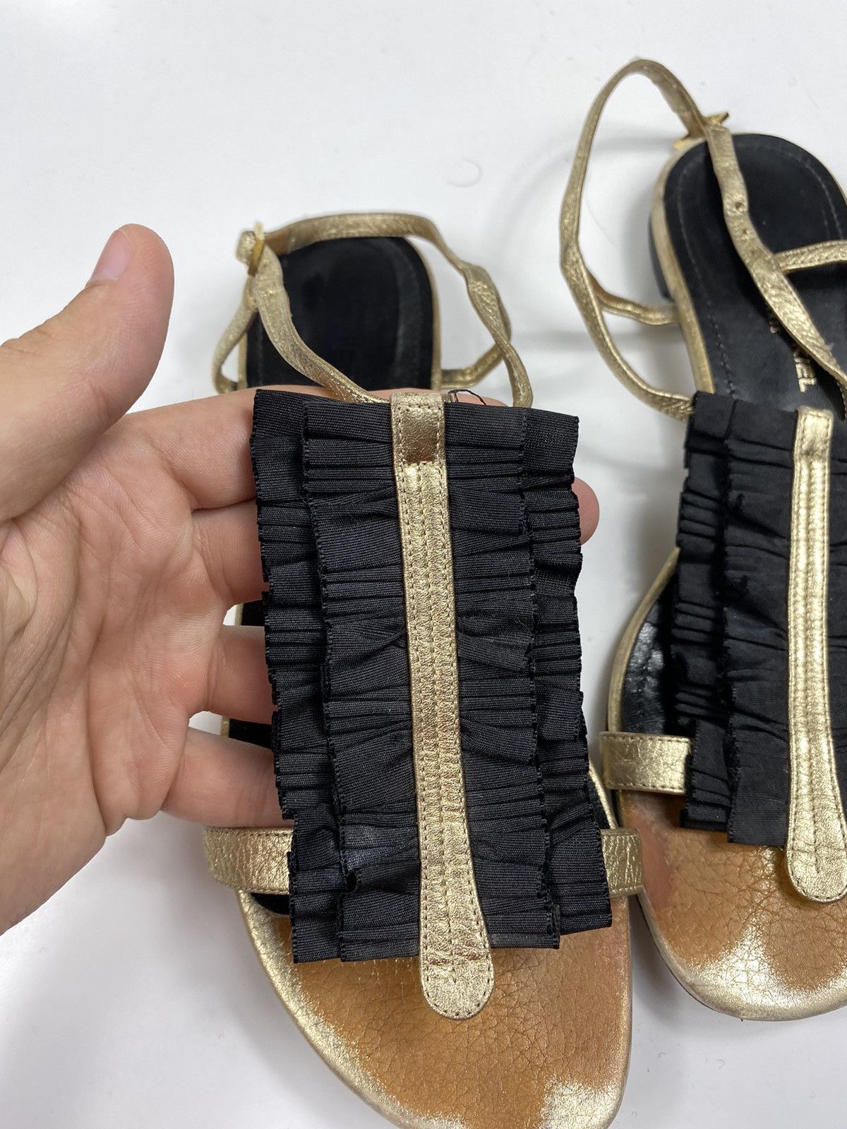 Sonia Rykiel × Vintage Sonia Rykiel Leather Sandals Size US 8 / IT 38 - 7 Thumbnail
