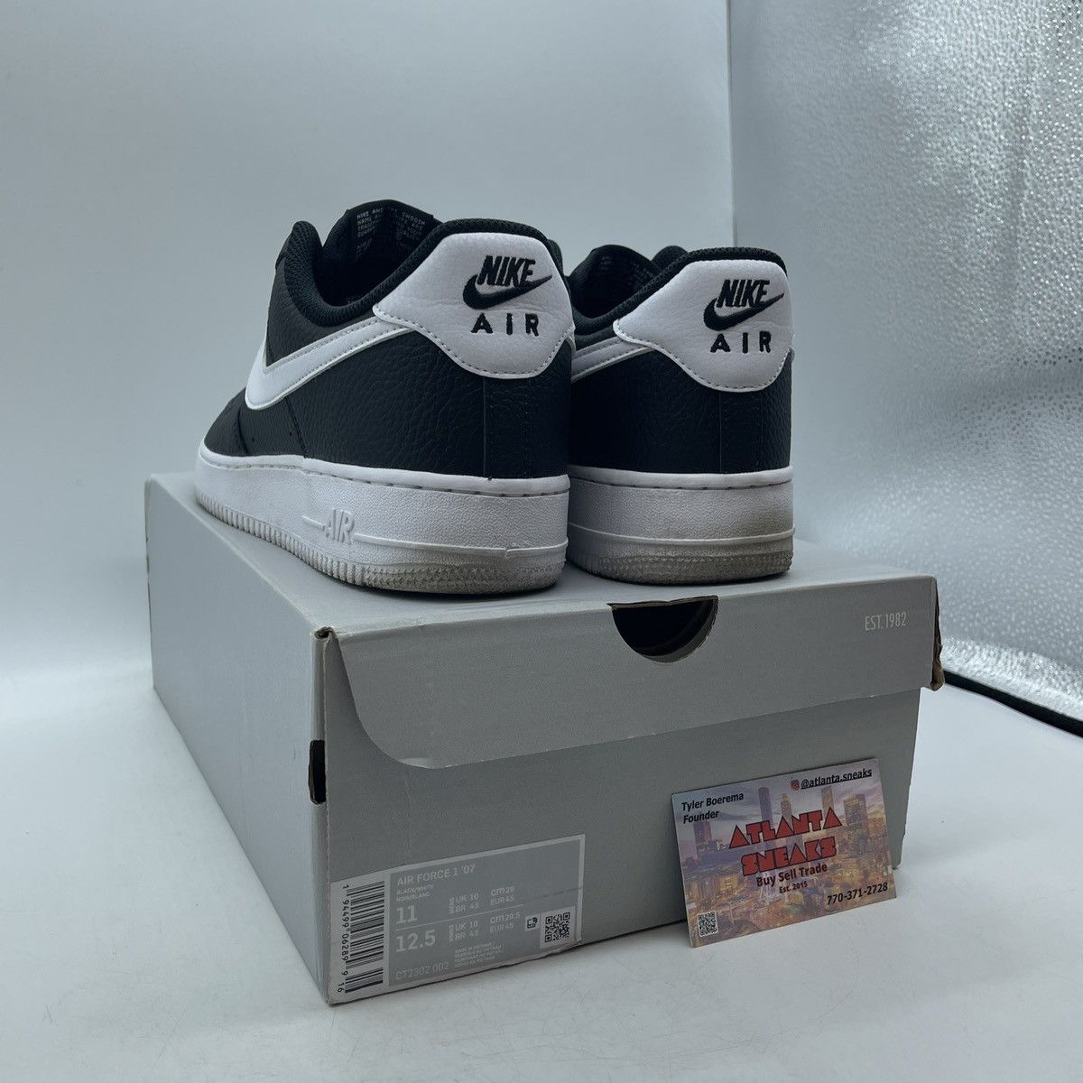 Nike Air Force 1 black white Size US 11 / EU 44 - 4 Thumbnail