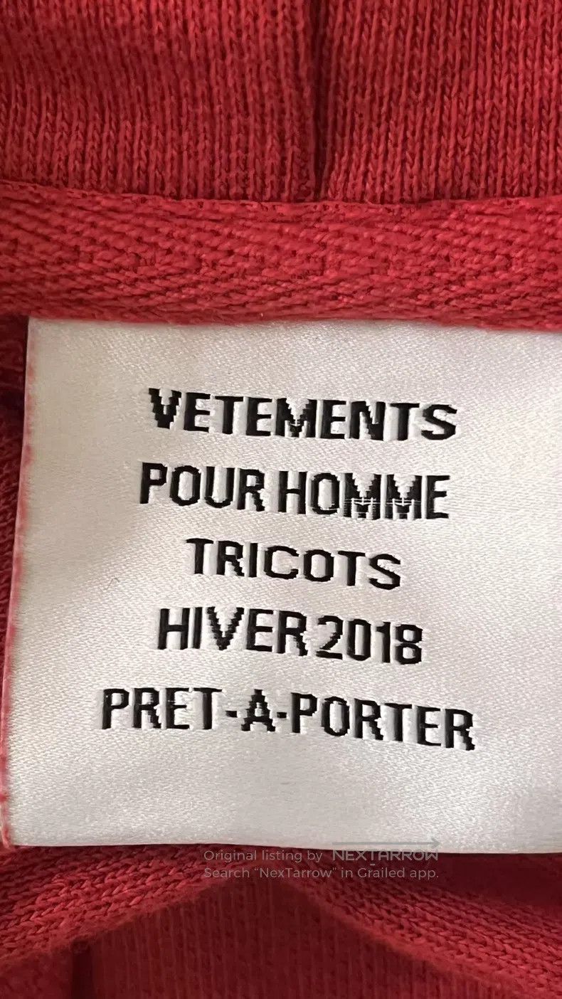 Vetements VETEMENTS Red Hoodie Sweatshirt Size US XS / EU 42 / 0 - 3 Thumbnail