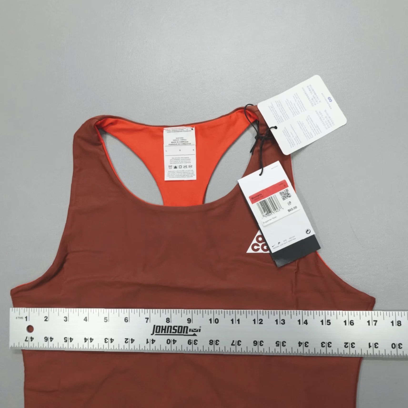Nike Nike Dri-FIT Tank Reversible Women's Size L Orange Sleeveless Racerback Scoop Neck Nike ACG "Tree Frog" HJ0252-245 Size ONE SIZE - 5 Thumbnail