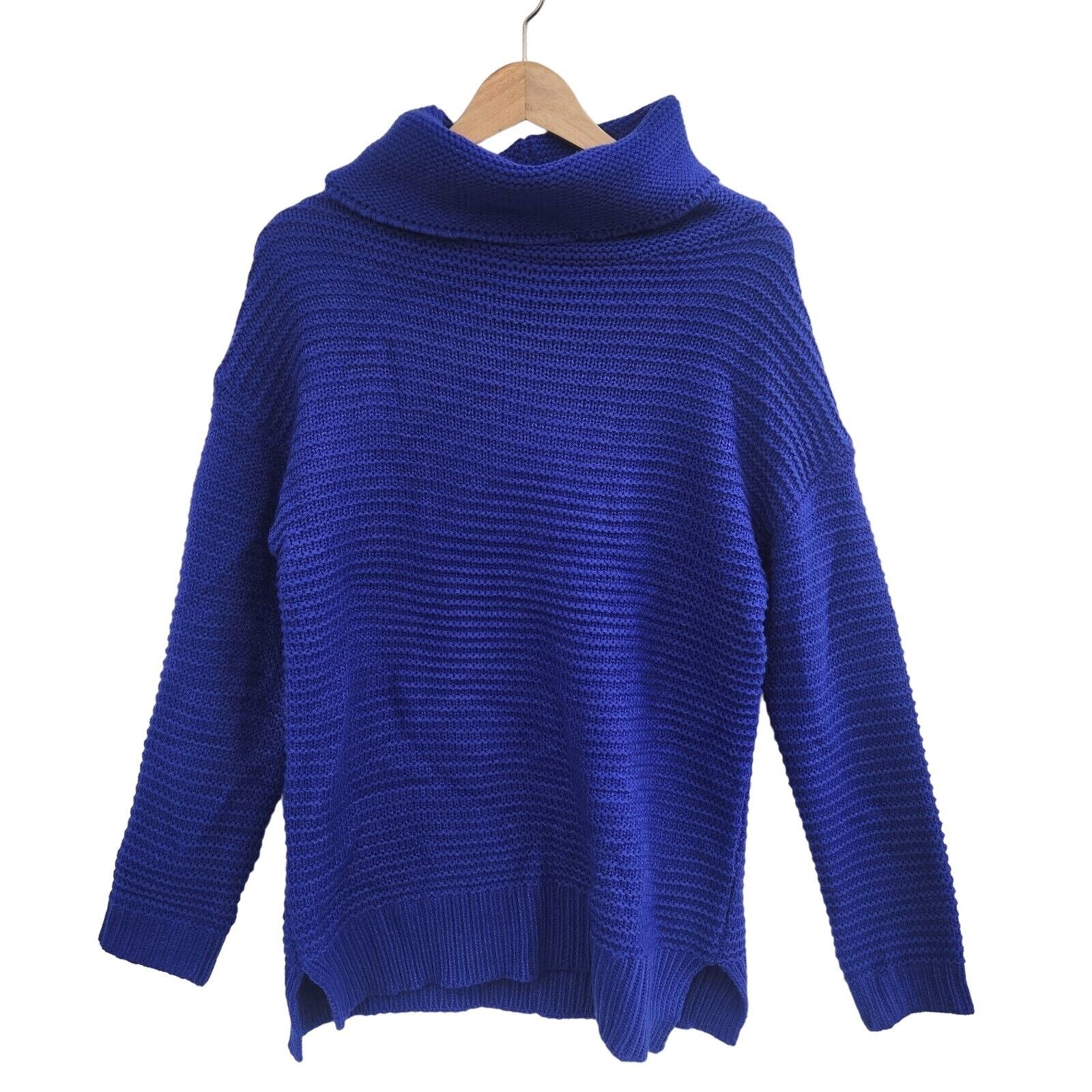 Other ⭐ Sz M Women's Casual Sweater Blue Wool Knit Casual Turtle N Size M / US 6-8 / IT 42-44 - 1 Thumbnail