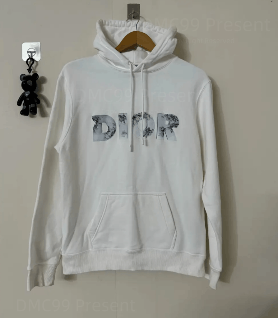 Dior dior crystal logo hoodie in white Size S / US 4 / IT 40 - 1 Thumbnail