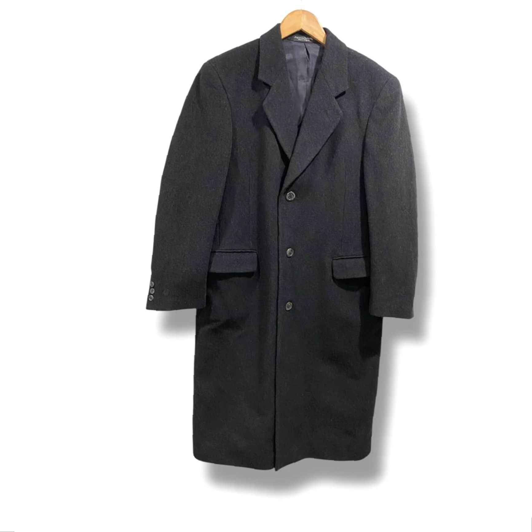 Vintage VINTAGE Silver Cloud Overcoat Mens Size 38R Black Cashmere Blend Size US XXS / EU 40 - 2 Thumbnail