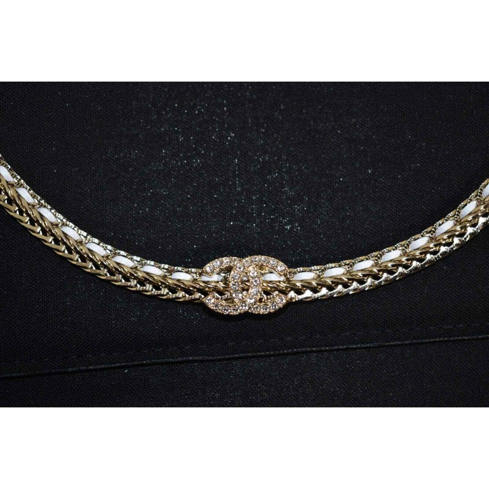 Chanel Chanel 22S Gold White Chain Crystal Adjustable Necklace Size ONE SIZE - 9 Thumbnail