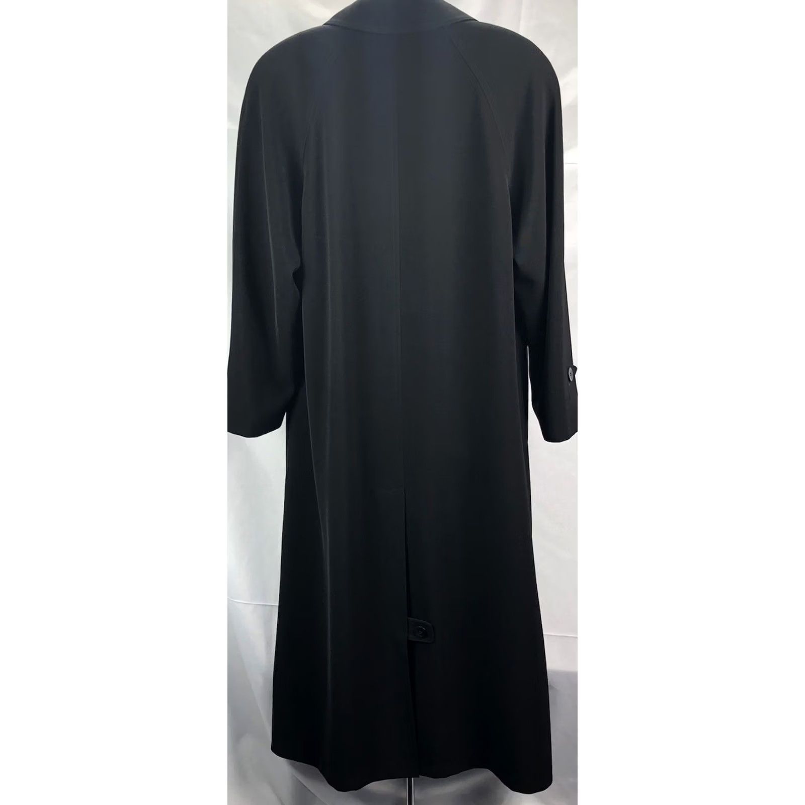 Worthington Worthington long trench coat Coat 6 Black notch collar pockets lined Women's Coat Long Black Gothic Career 90s style Size M / US 6-8 / IT 42-44 - 3 Thumbnail