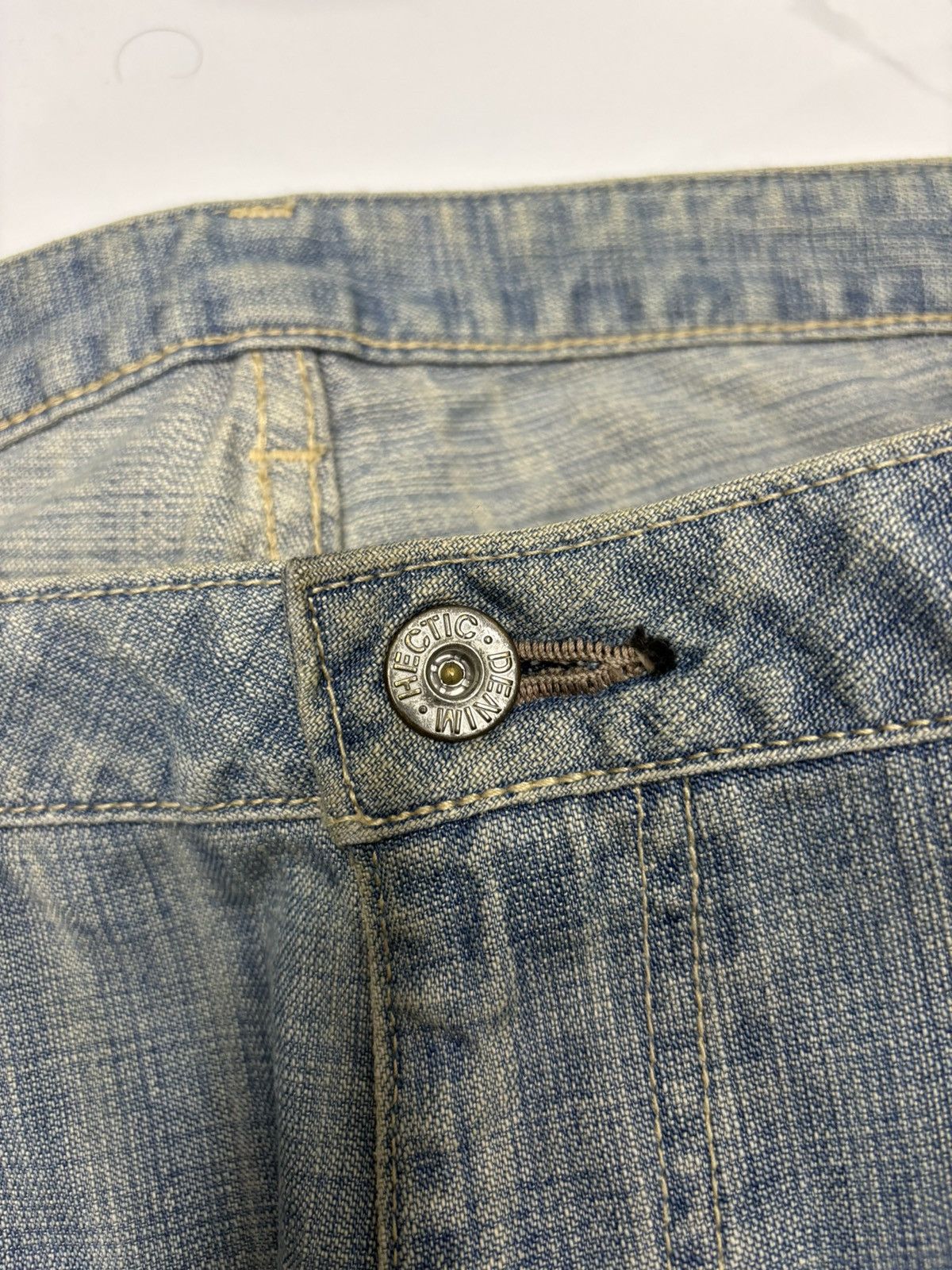20471120 VINTAGE MAD HECTIC FLARE BAGGY DISTRESSED DENIM JEANS Size US 36 / EU 52 - 10 Thumbnail