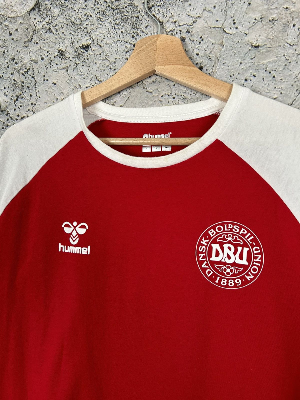 Hummel Denmark Soccer Jersey Football Vintage Retro