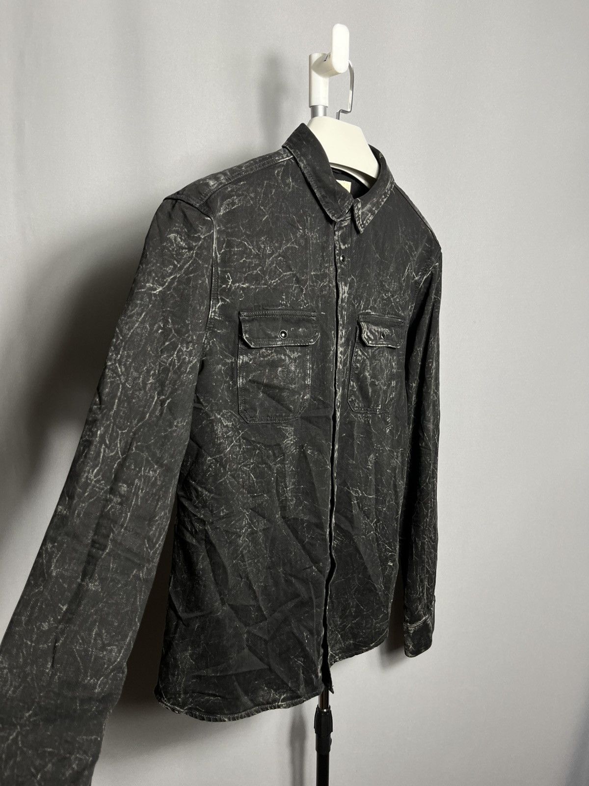 Allsaints Allsaints Nokken Denim Shirt Men’s Snap Long Sleeve Black Size US M / EU 48-50 / 2 - 3 Thumbnail