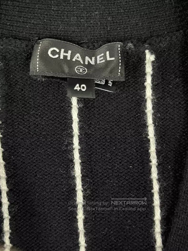 Chanel Chanel 23P black striped cashmere cardigan jacket Size S / US 4 / IT 40 - 4 Thumbnail