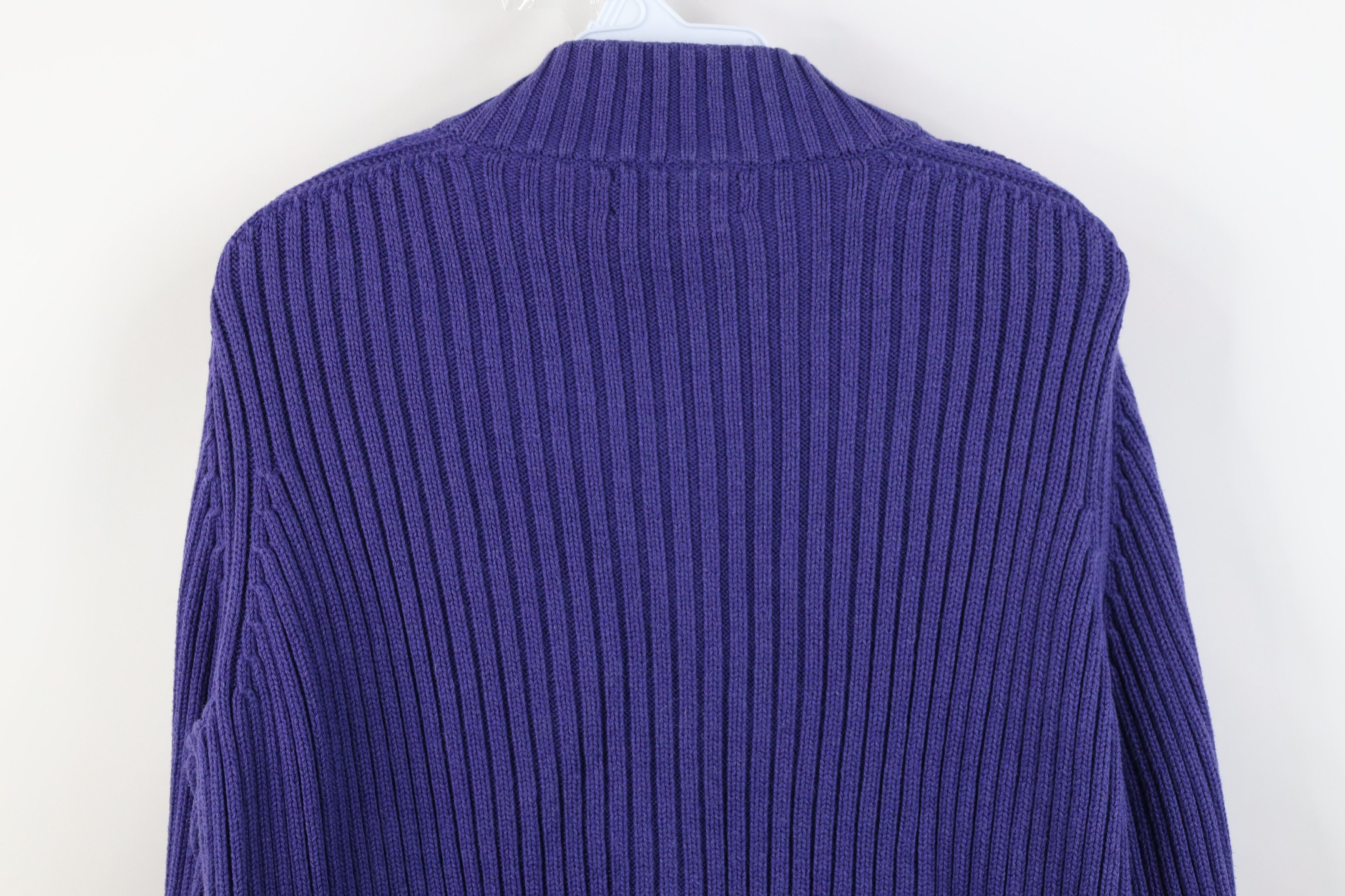 Lands' End Vintage 90s Lands End Cotton Cable Ribbed Knit Sweater Size L / US 10 / IT 46 - 10 Thumbnail