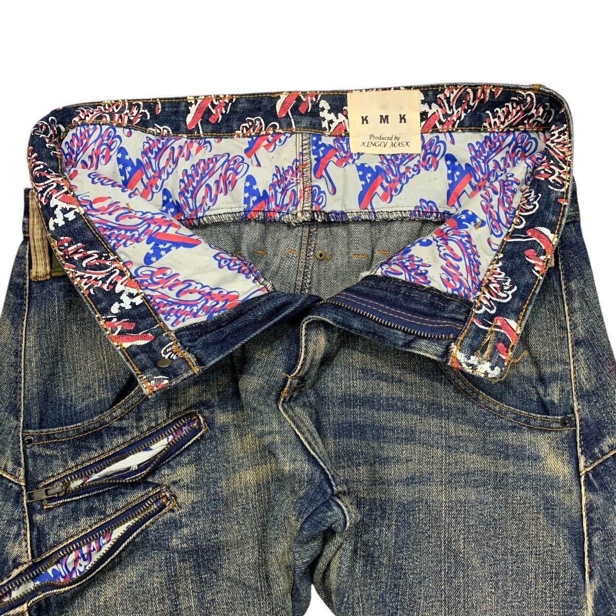 Japanese Brand LGB Style 2000’s KMK Double Waist Mudwash Jeans Size US 31 - 5 Thumbnail
