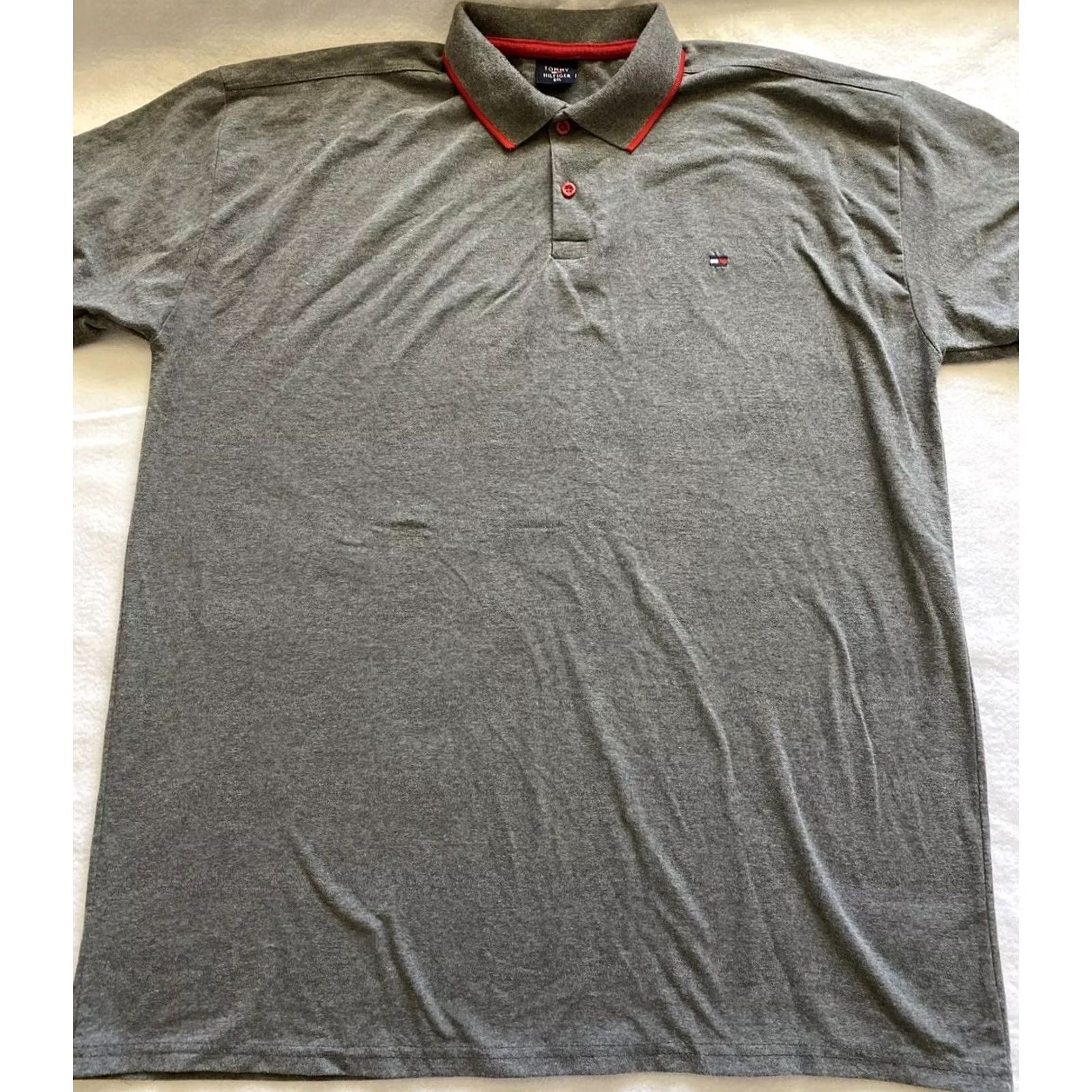 Tommy Hilfiger Tommy Hilfiger Polo Shirt Men XL Gray 21-42 Regular Fit Collared Short Sleeve Button Front Vintage No? Size US M / EU 48-50 / 2 - 2 Thumbnail