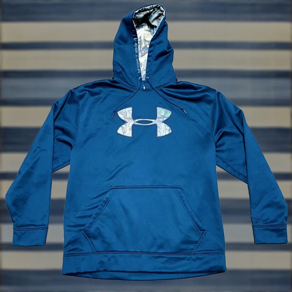 Under Armour Under Armour Mens Hoodie Pullover Camouflage Black Green Crew Neck L Large Storm Size US L / EU 52-54 / 3 - 1 Thumbnail