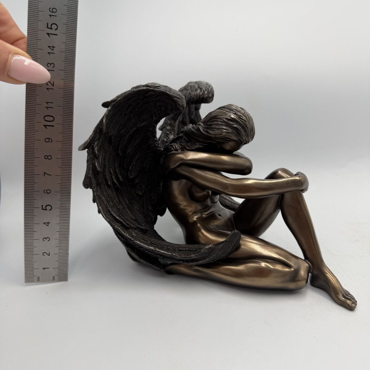 Other Sad Angel Figurine Statue Bronze Finish Polystone Statue Size ONE SIZE - 6 Thumbnail