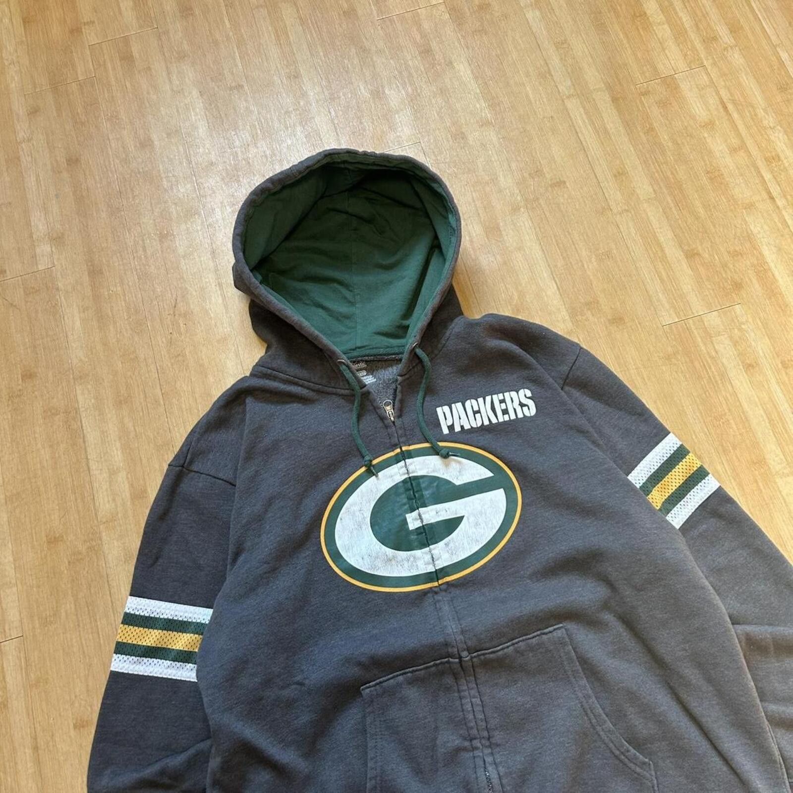 NFL Vintage y2k Green Bay Packers NFL Zip Up Hoodie Grey XL Size US XL / EU 56 / 4 - 2 Thumbnail