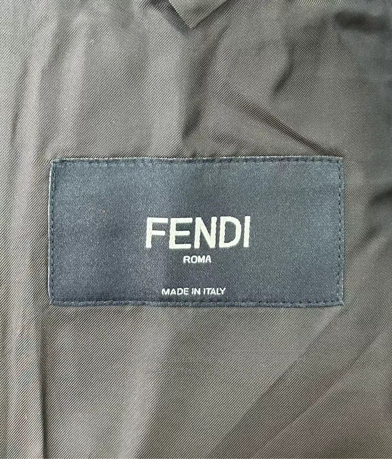 Fendi Fendi Brown Classic Monogram Letter Logo Single-Breasted C Size 52L - 4 Thumbnail