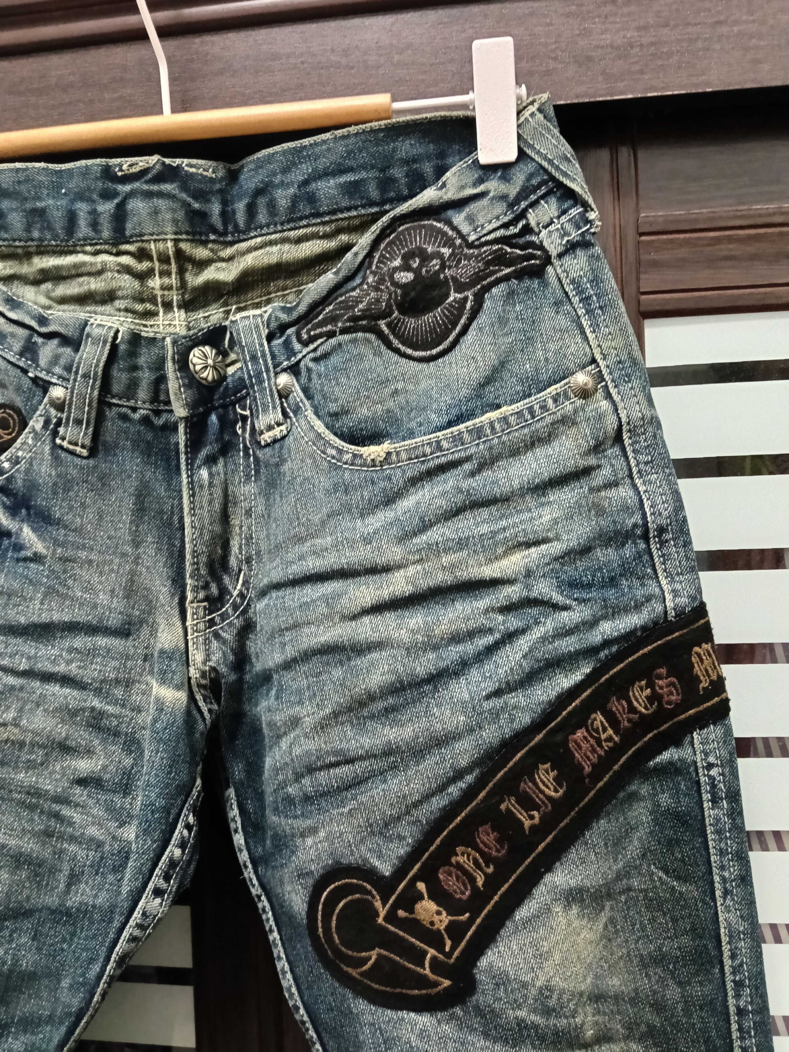 Le Grande Bleu (L.G.B.) 💥Flared Bootcut Trim.Co.Ltd Rock & Love Japanese Denim💥 Size US 29 - 7 Thumbnail